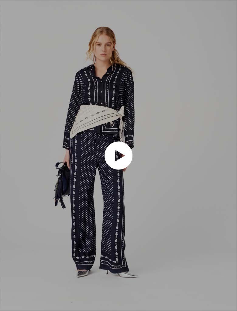 Bandana print pants Blue For Women | Maje