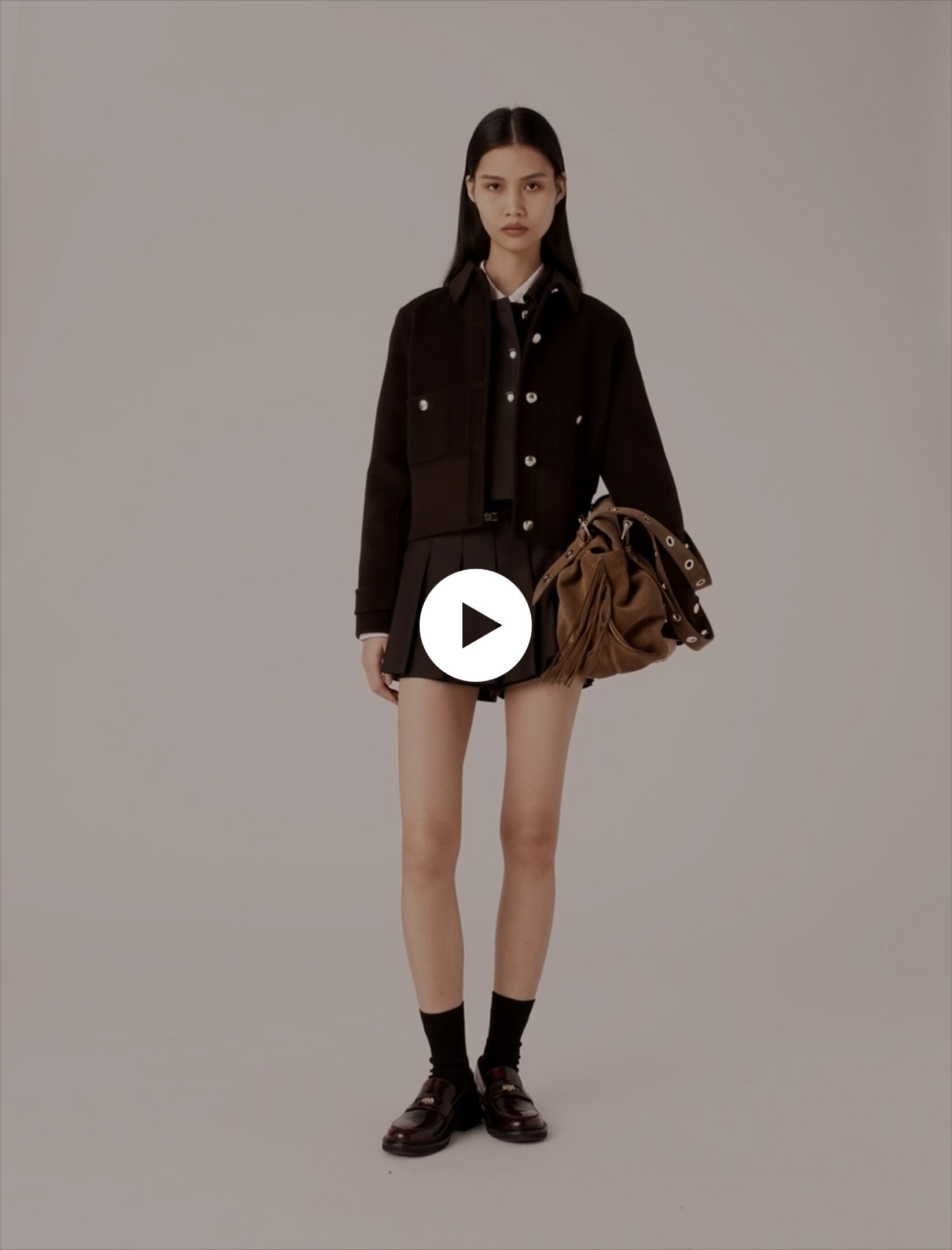 Short cropped coat Brown For Women | Maje