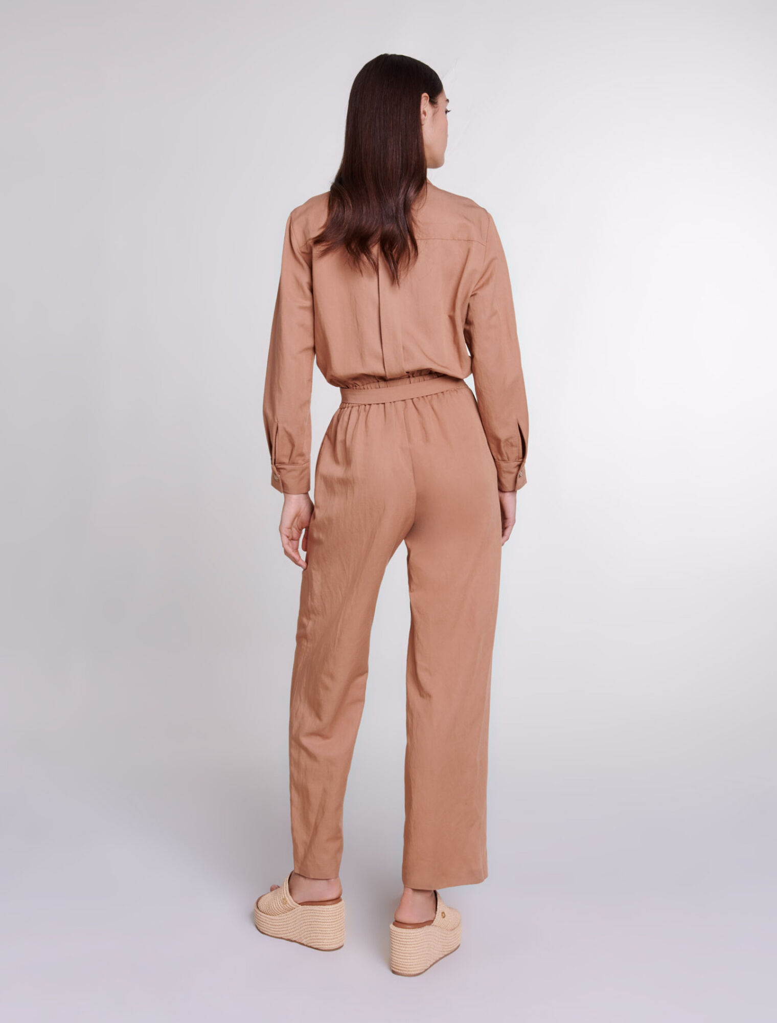 Linen blend trouser suit