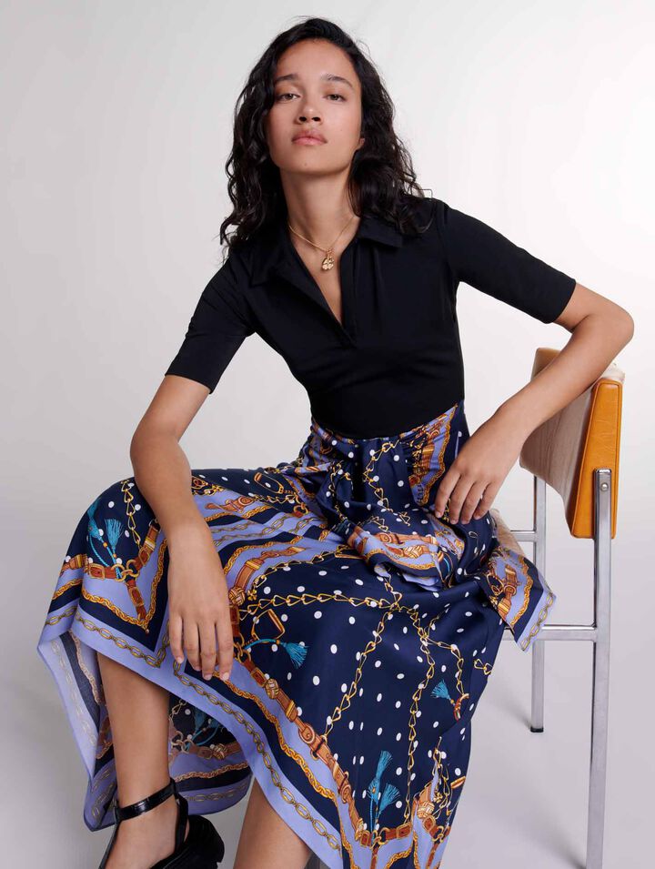Illusion effect patterned dress 