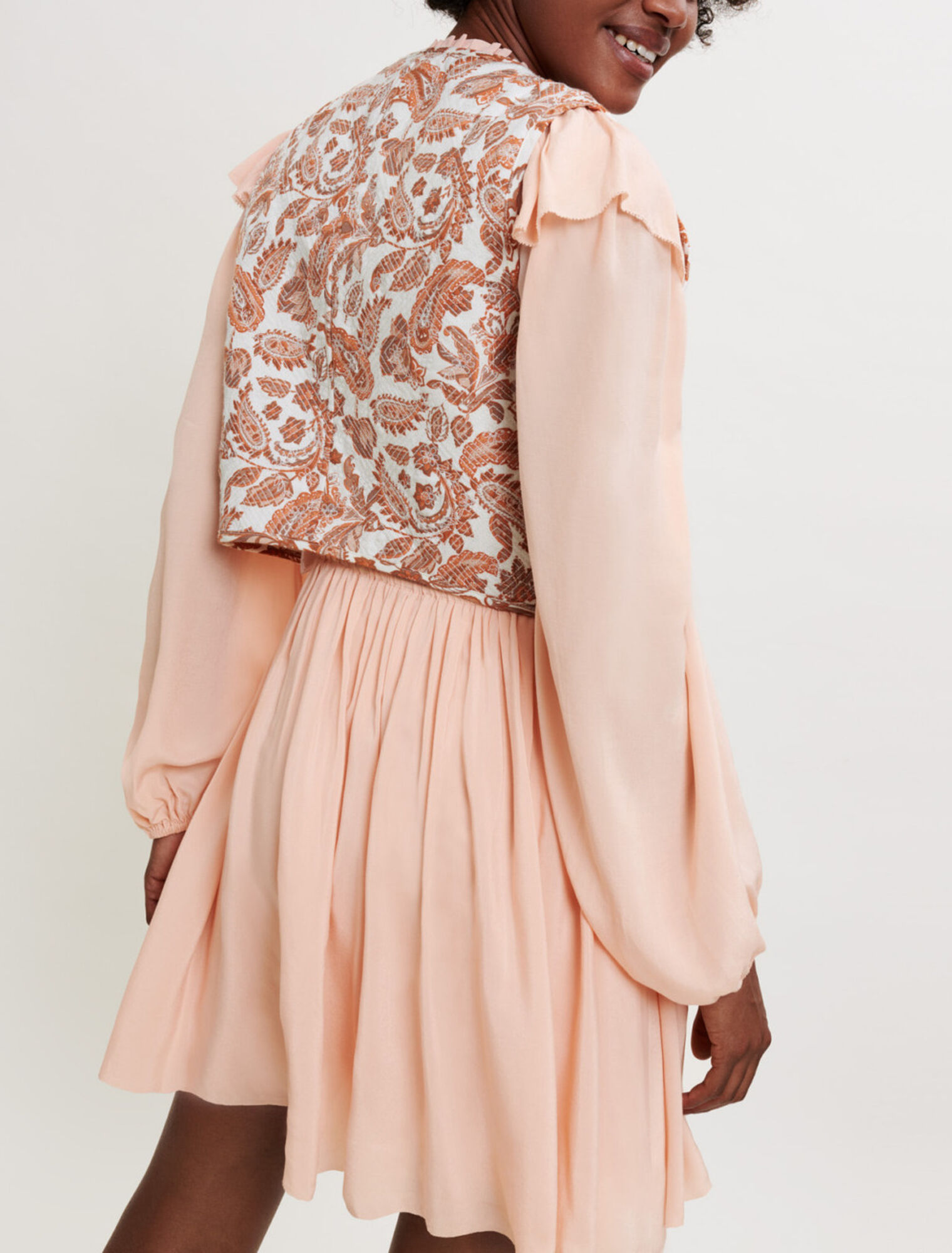 Sleeveless Provençal printed jacket