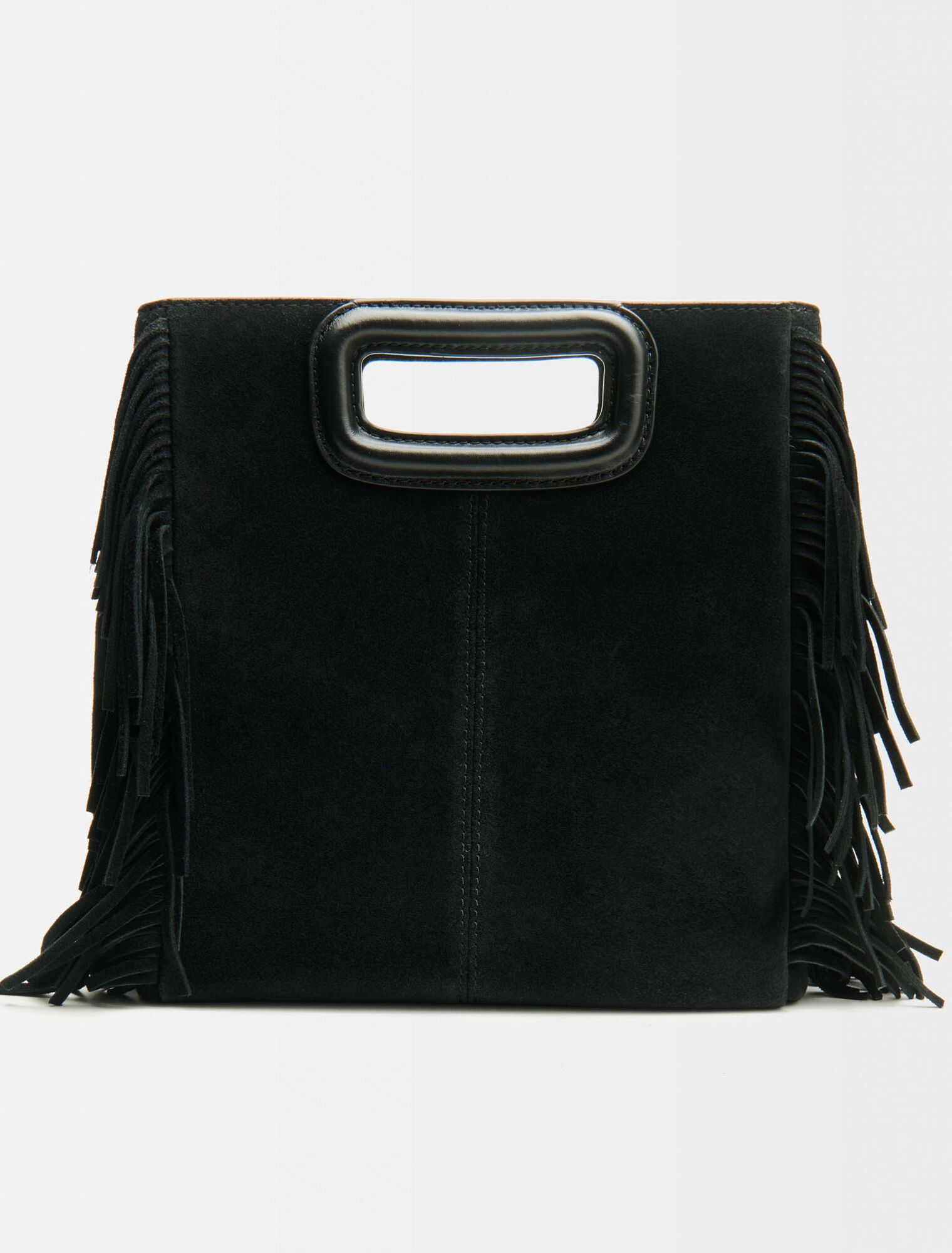 Suede M bag with silver-tone studs