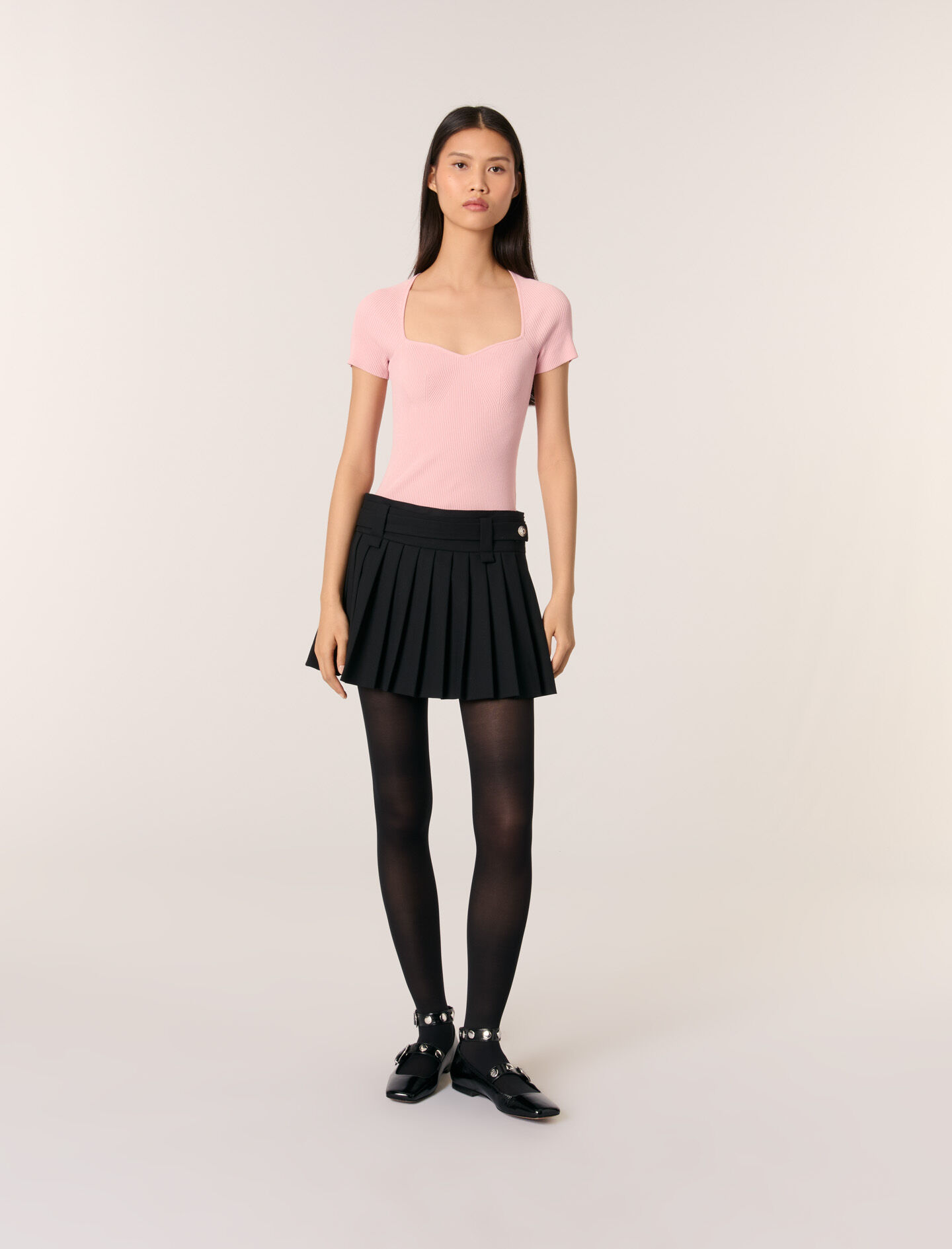 Rib knit top Pink For Women | Maje