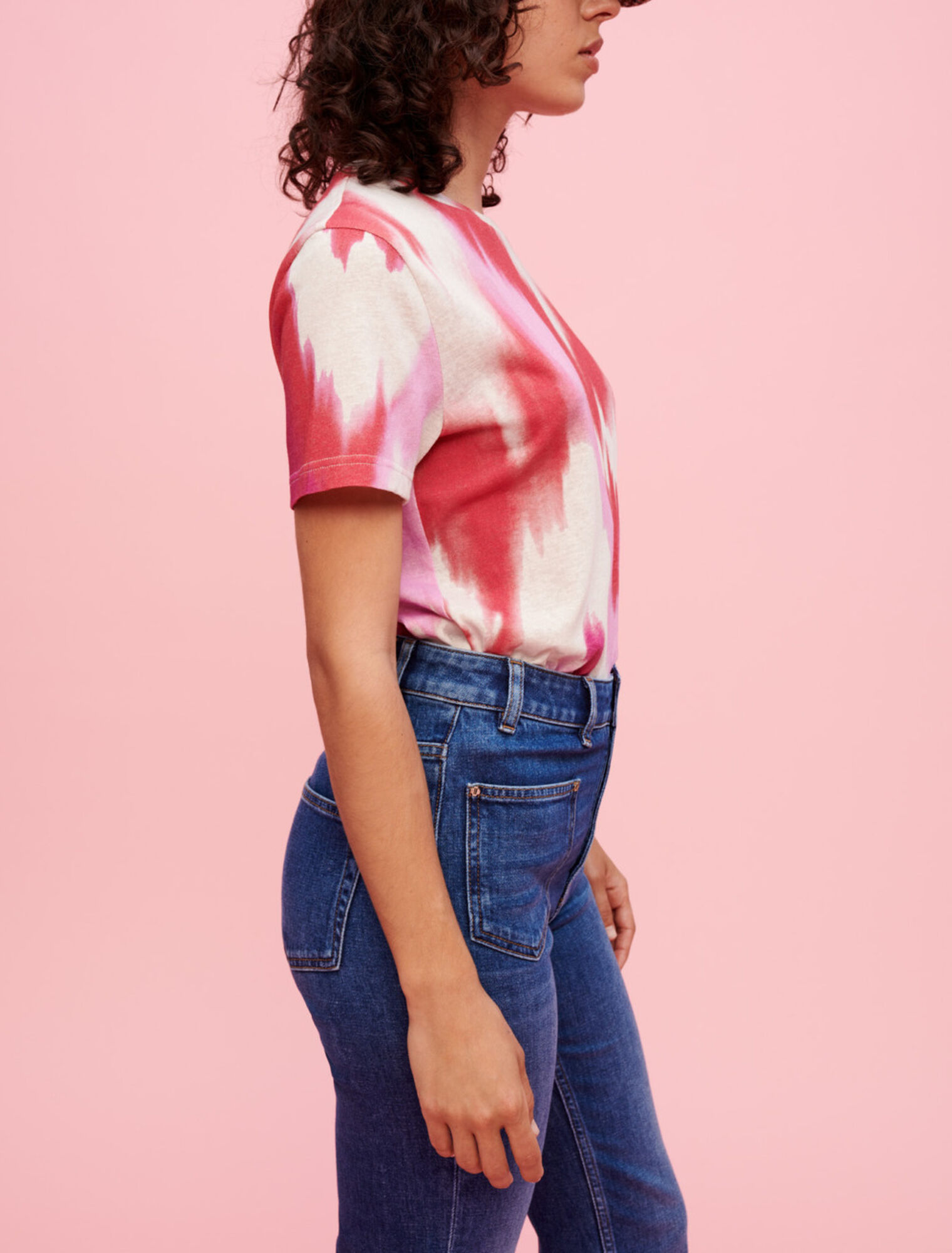 Tie and Dye fuchsia tee shirt