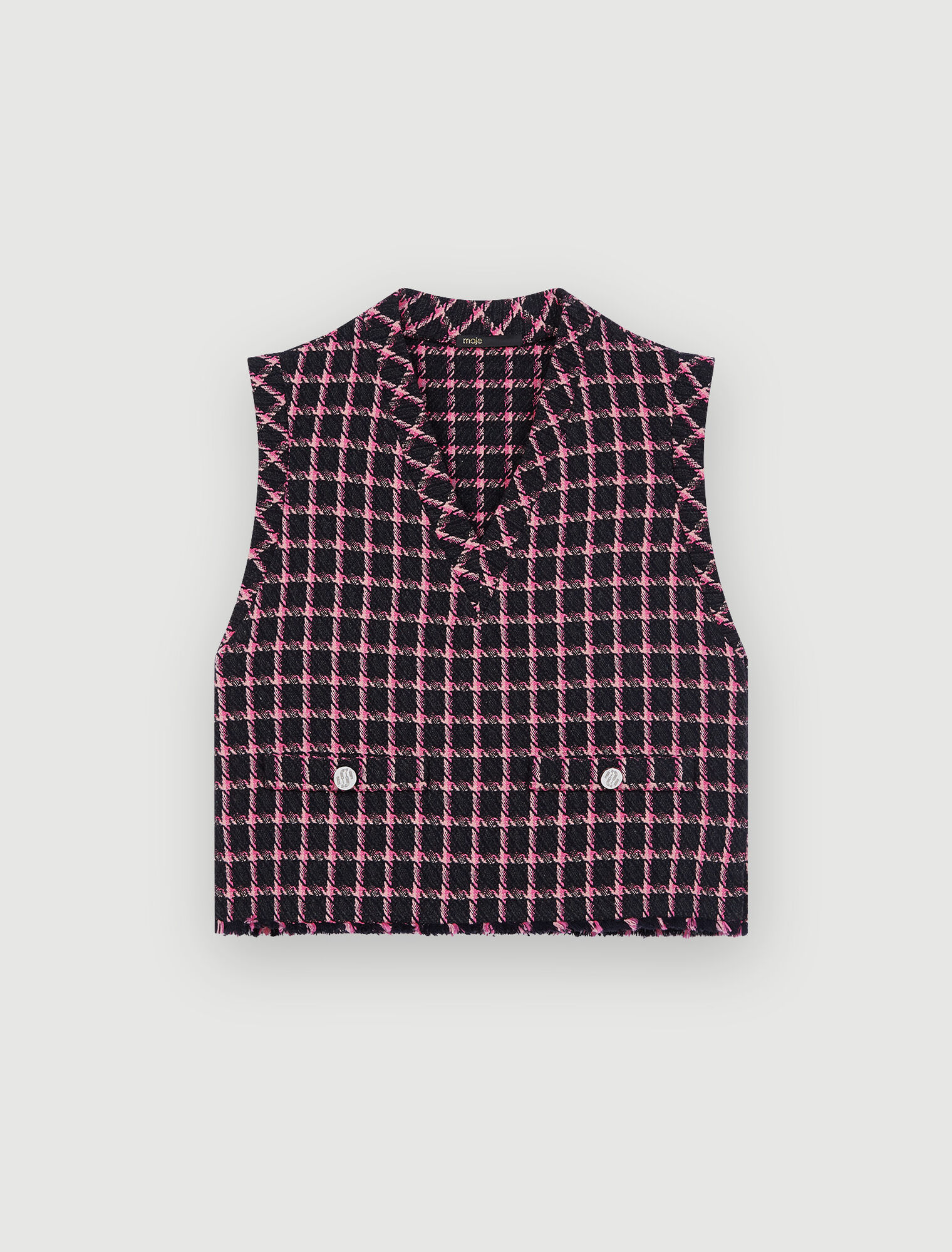 Sleeveless plaid top