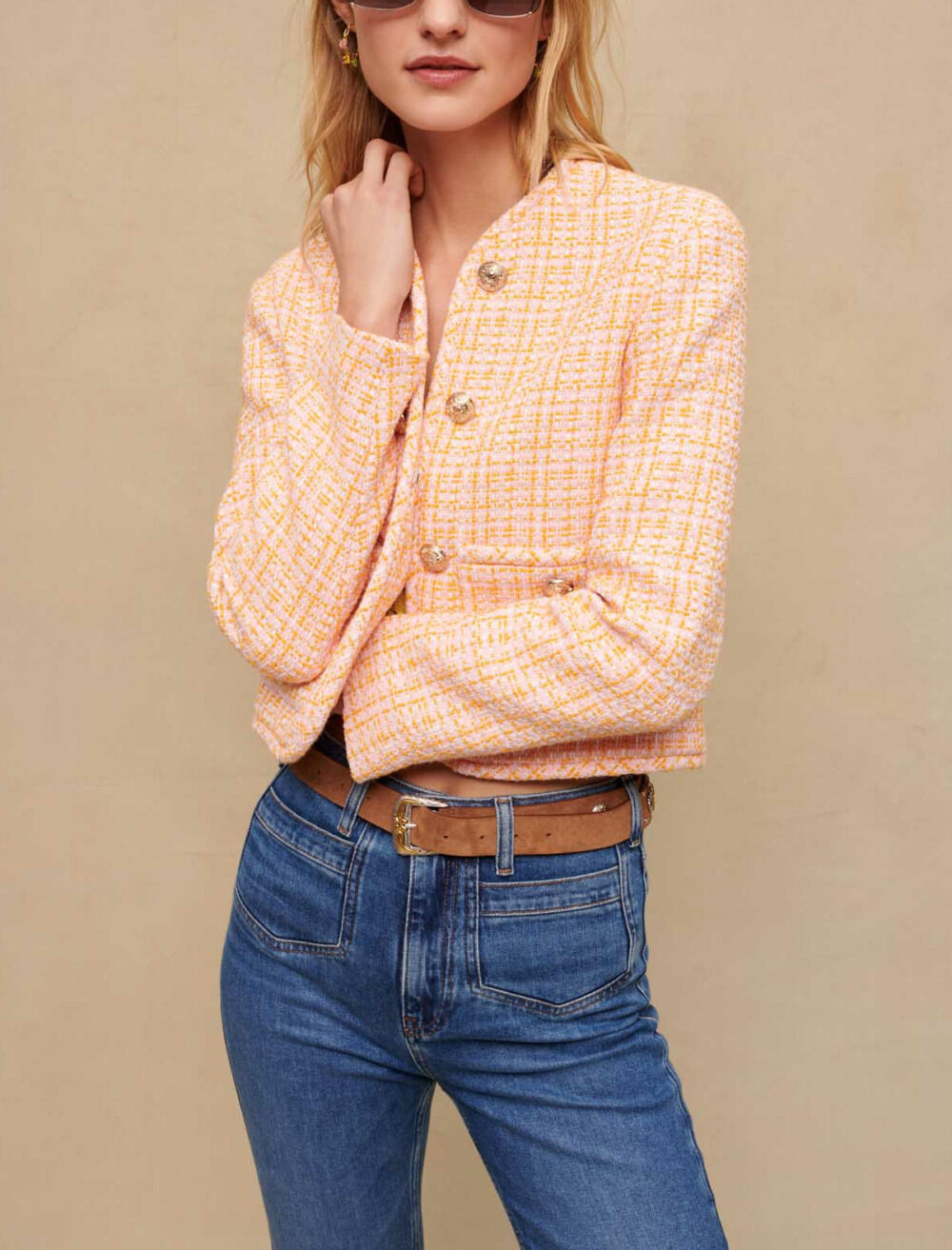 Tweed jacket Yellow / Orange For Women | Maje