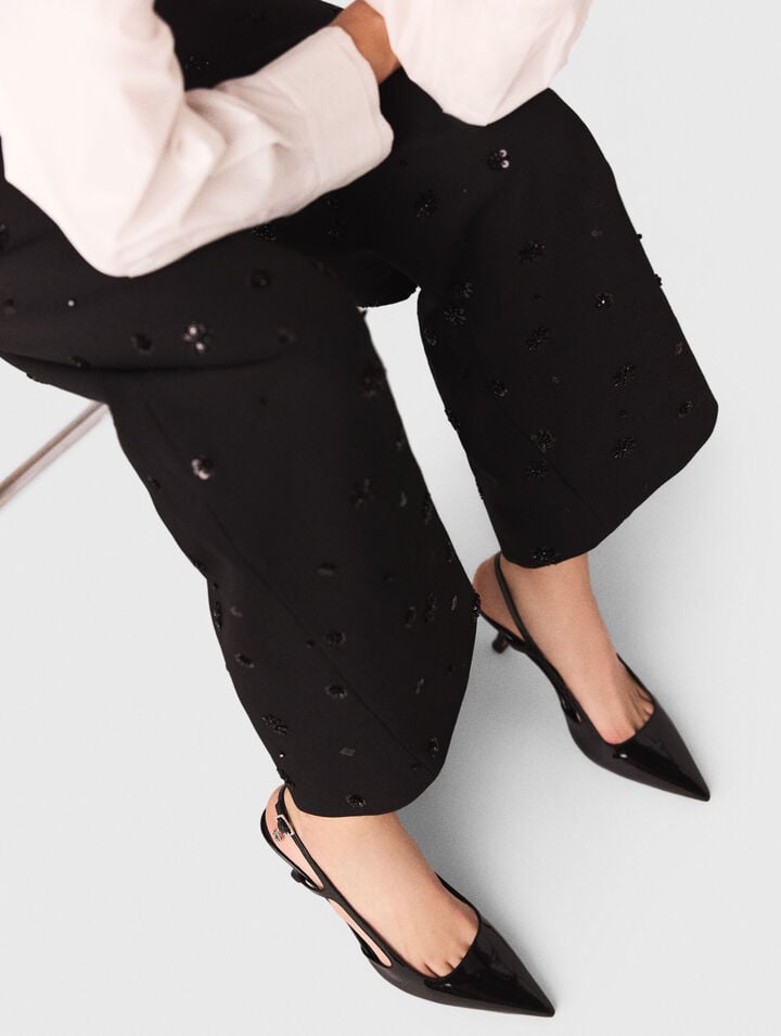 Embroidered trousers with braces Embroidered trousers with braces