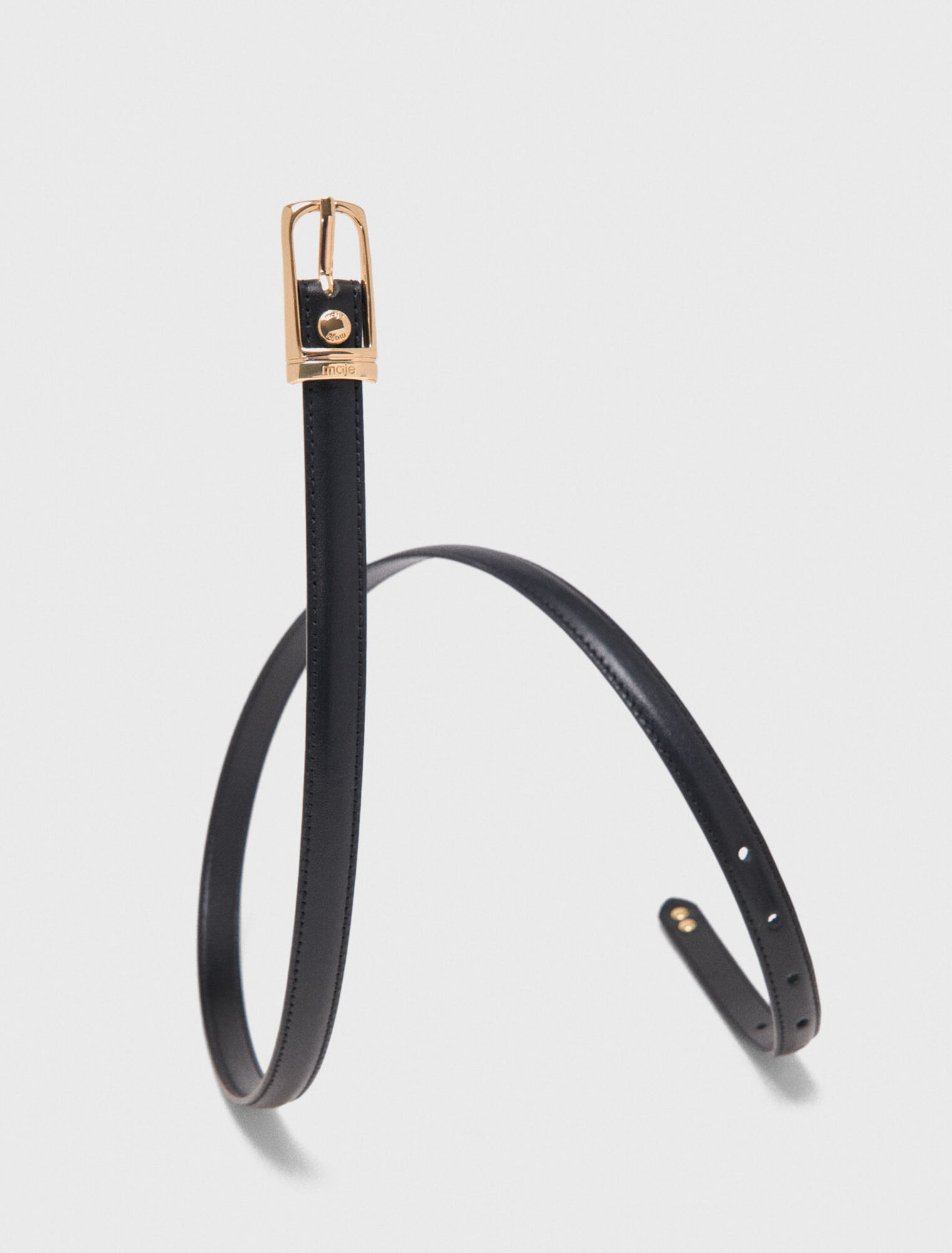 Slim leather belt