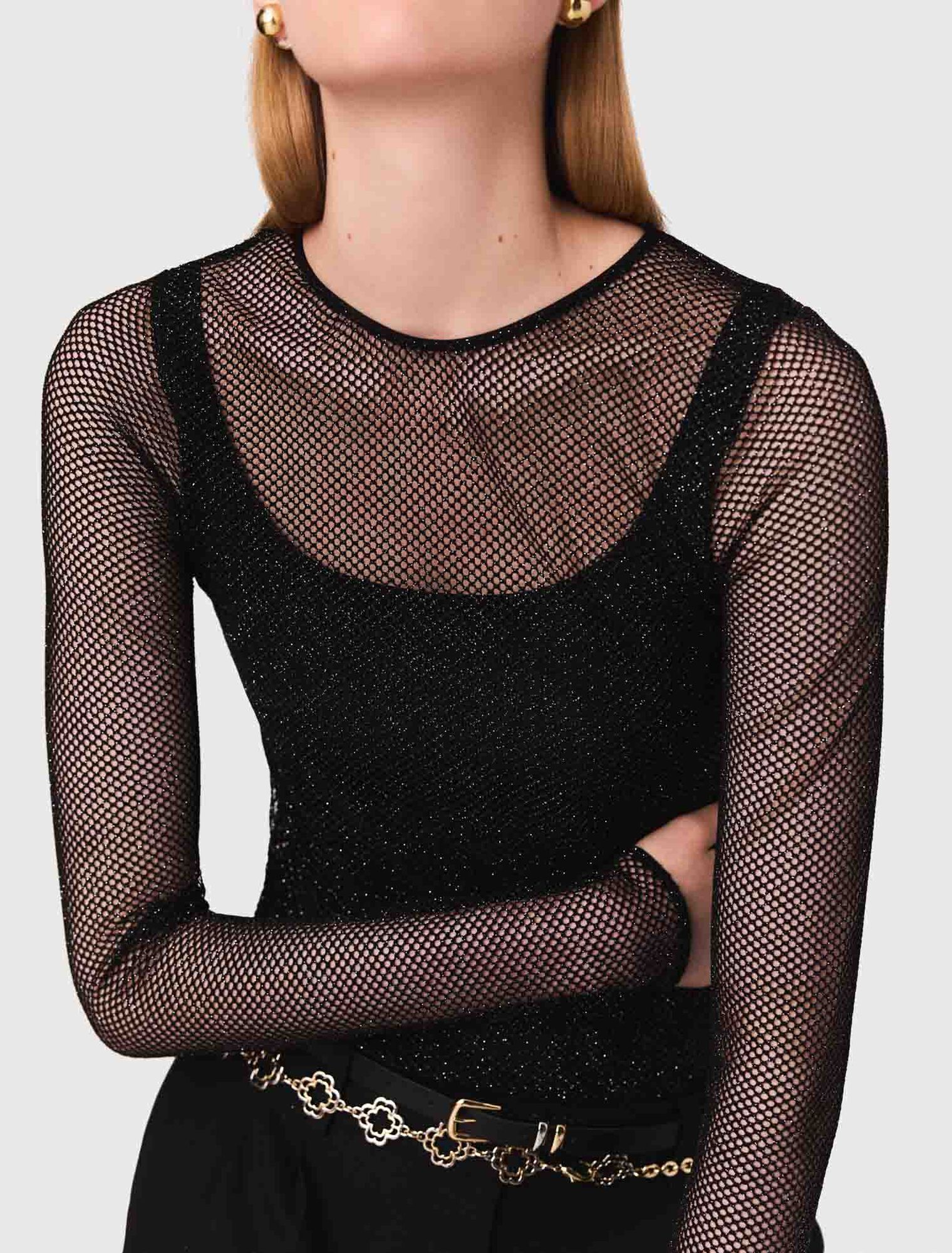 Jersey diamanté top