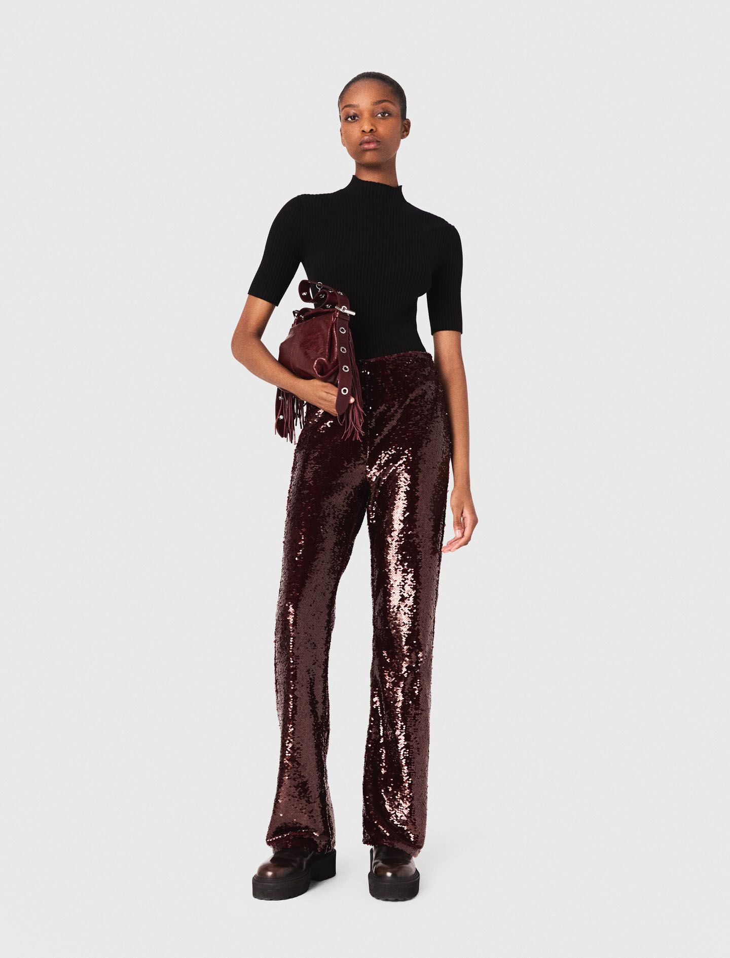 WACKOMARIA GLITTER TROUSERS ブラウン　ラメ WACKOMARIA GLITTER TROUSERS ブラウン ラメ 【公式通販】