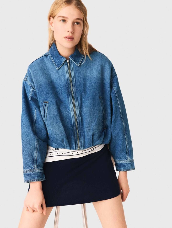 Denim bomber jacket