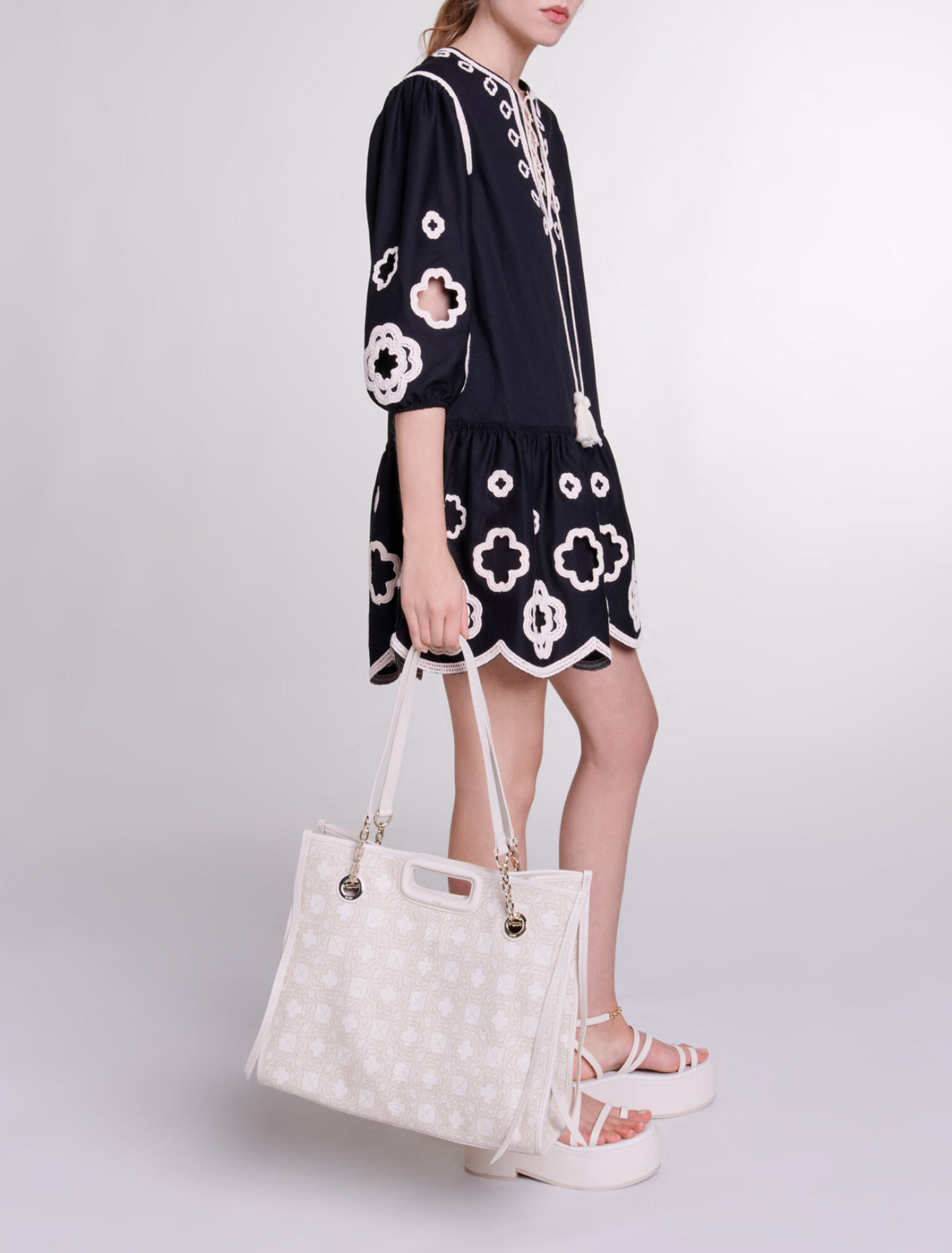 Short embroidered tunic dress