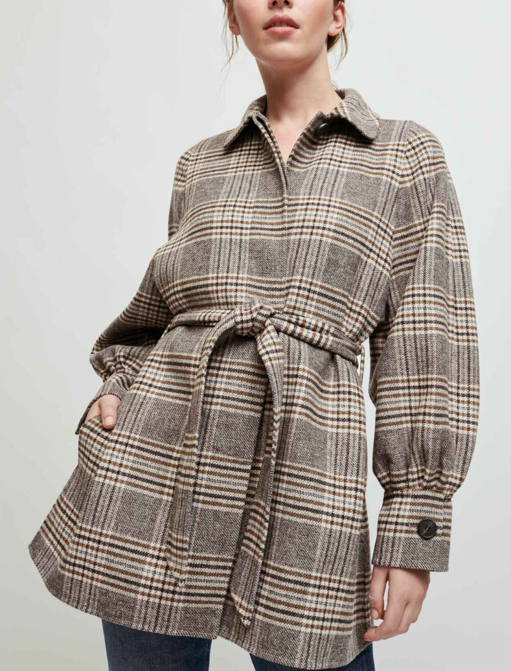 Double faced checked coat