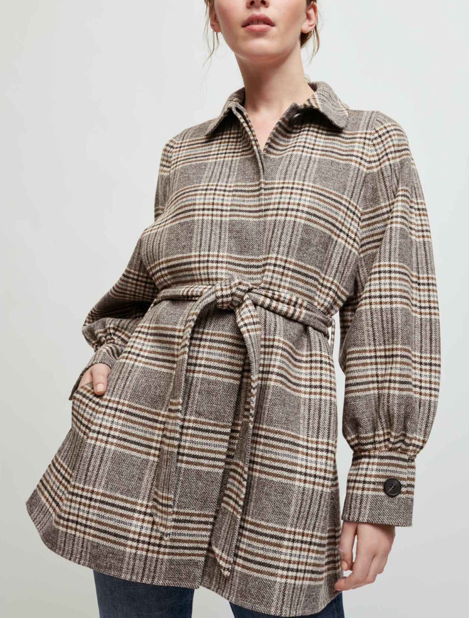 Double-faced checked coat