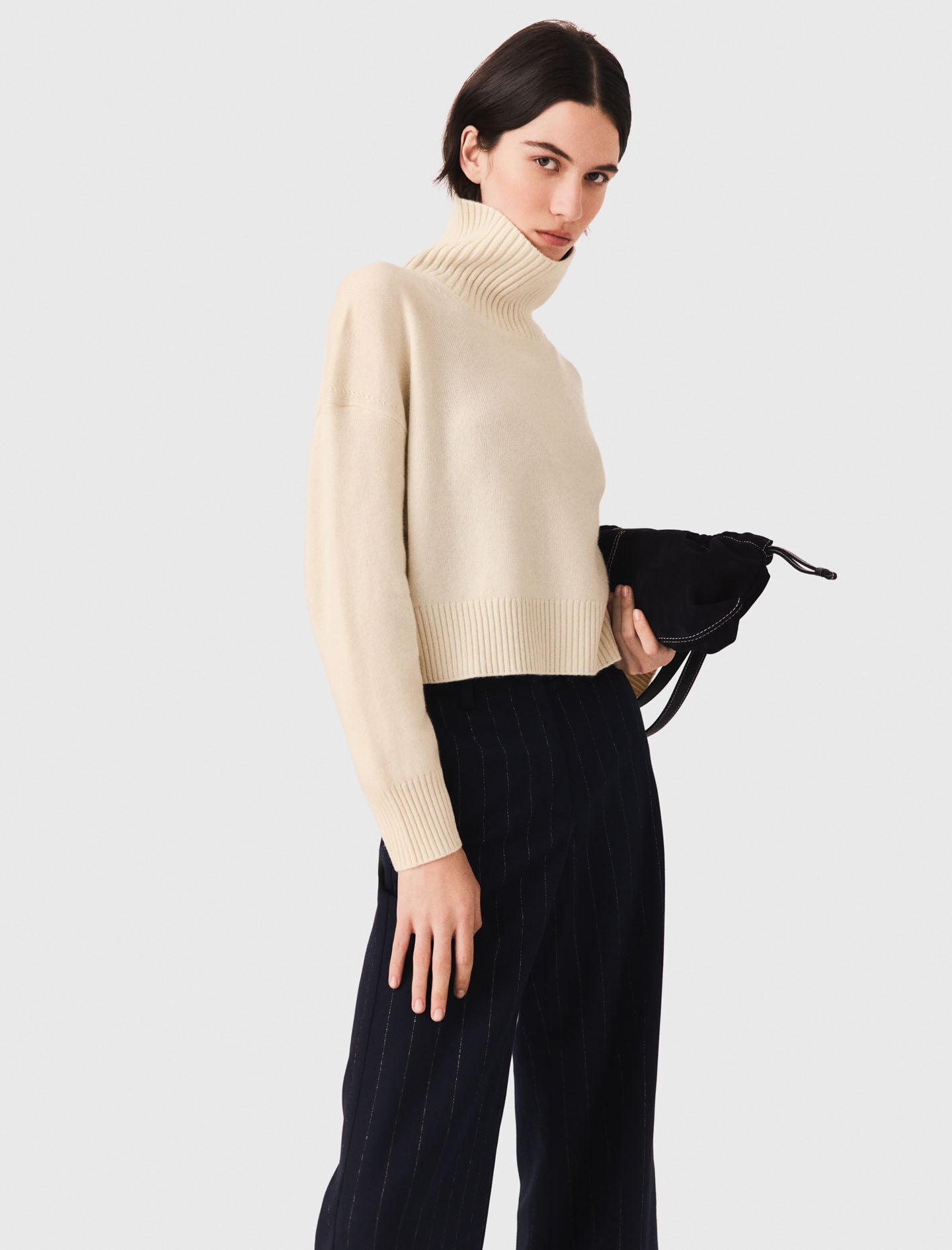 High-neck cashmere sweater White For Women | Maje