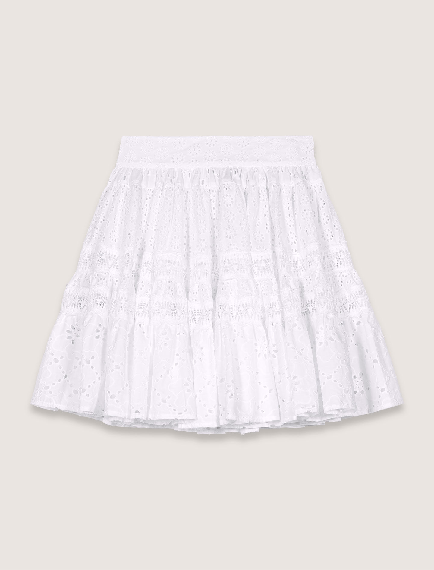 Short embroidered skirt White For Women | Maje