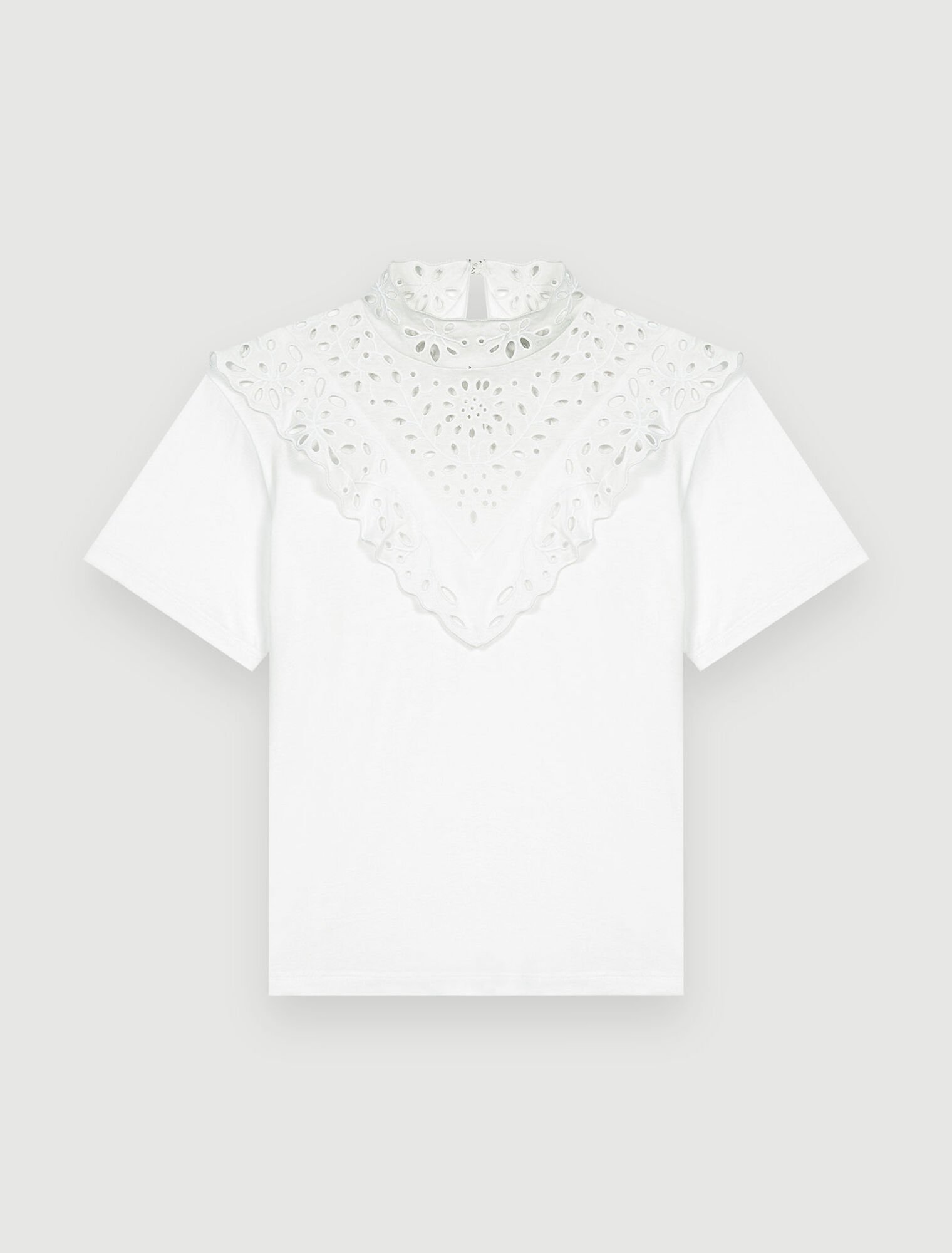 T-shirt with embroidery and frills