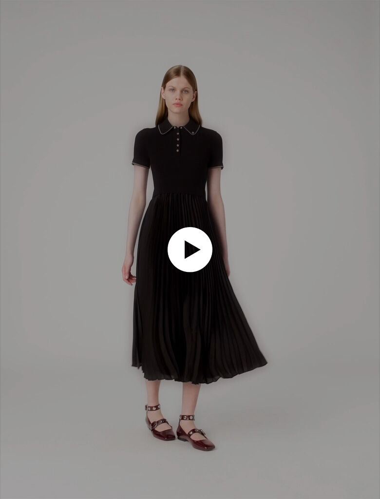 herlipto Polo Pleated Mini Dress ブラック M Short Sleeve Polo Mini Dress