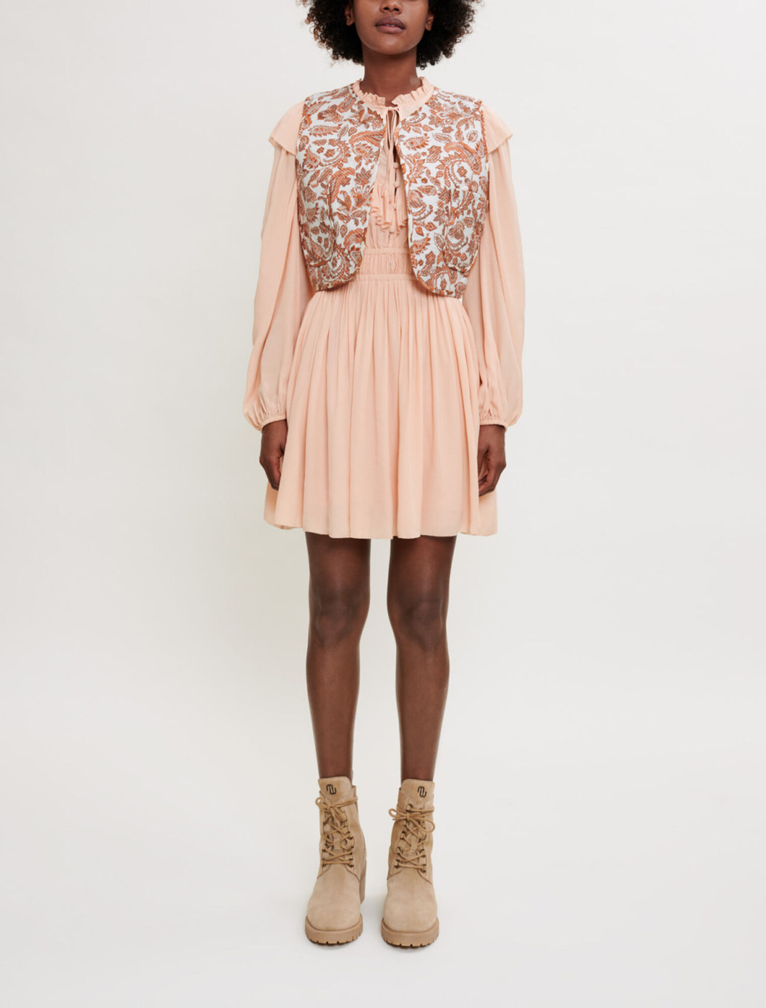 Sleeveless Provençal printed jacket