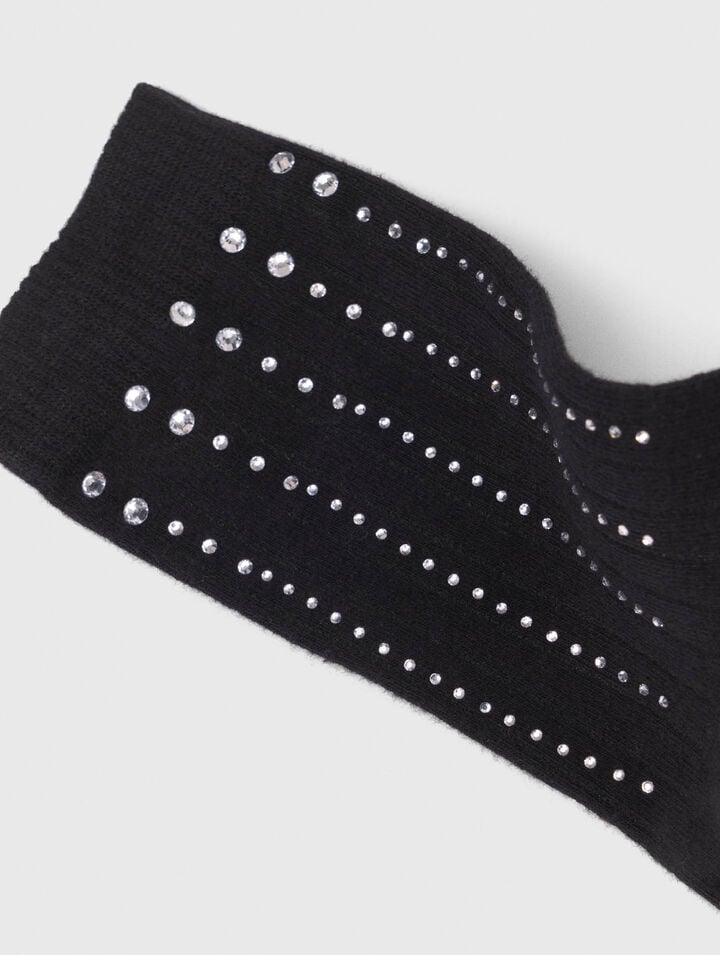 Rhinestone cotton socks