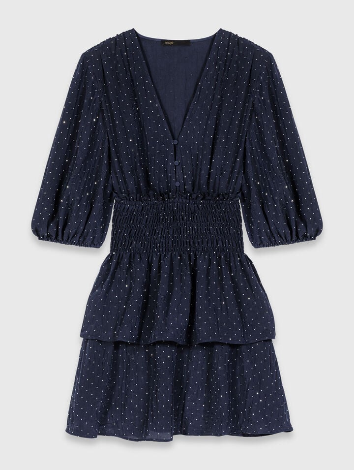 Ruffle and rhinestone dress