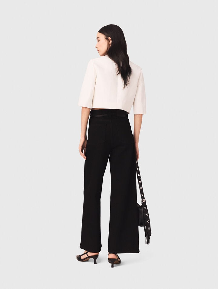 Straight-leg jeans with patch pockets