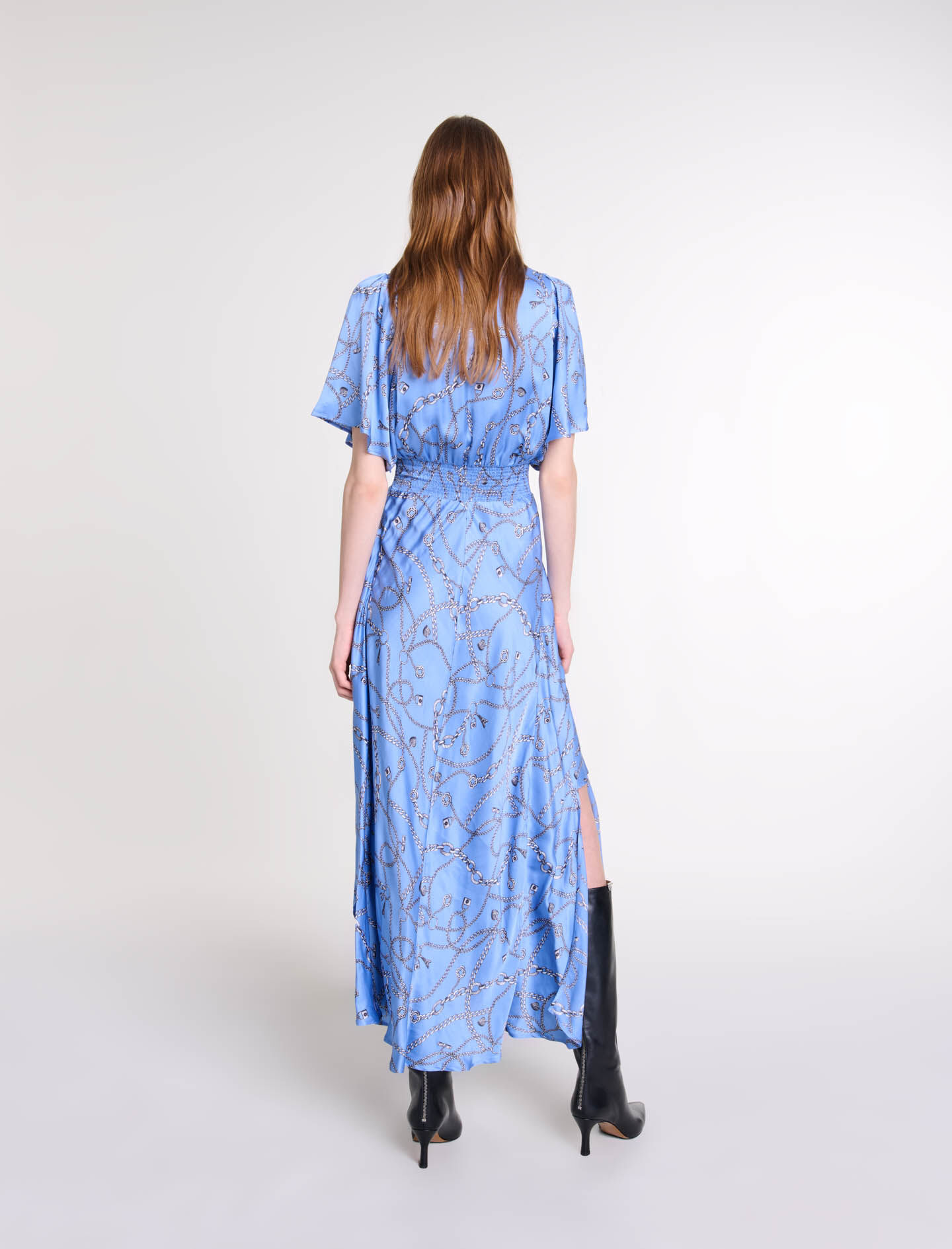 Patterned maxi dress Blue For Women | Maje