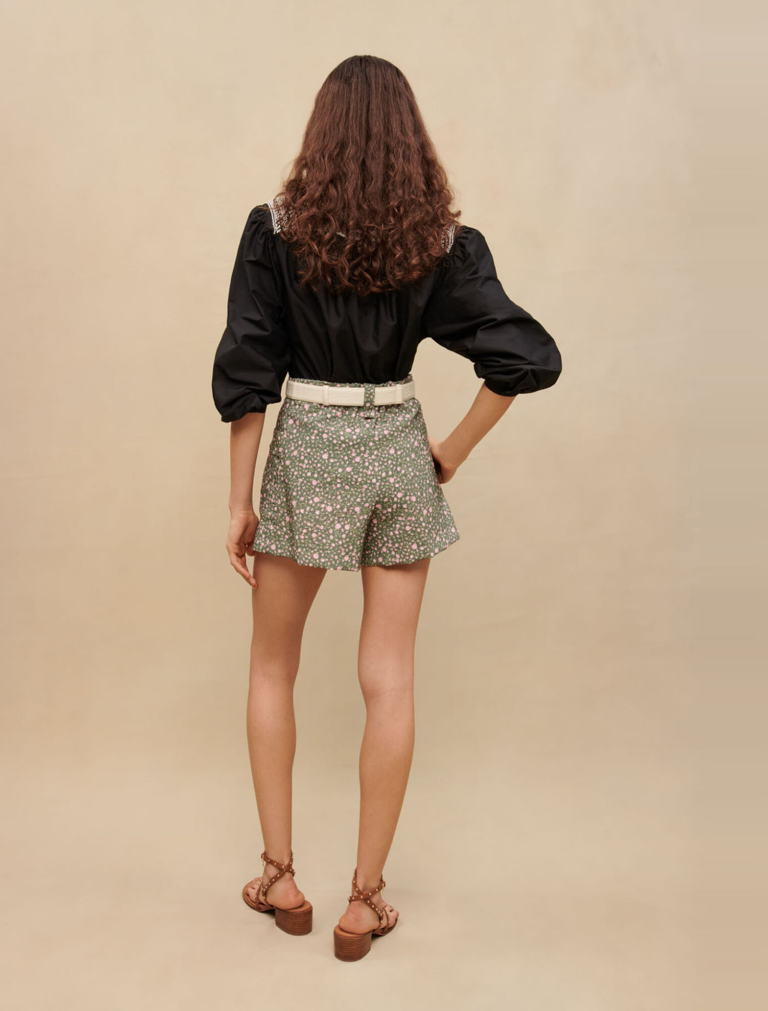 Rosebud-print shorts