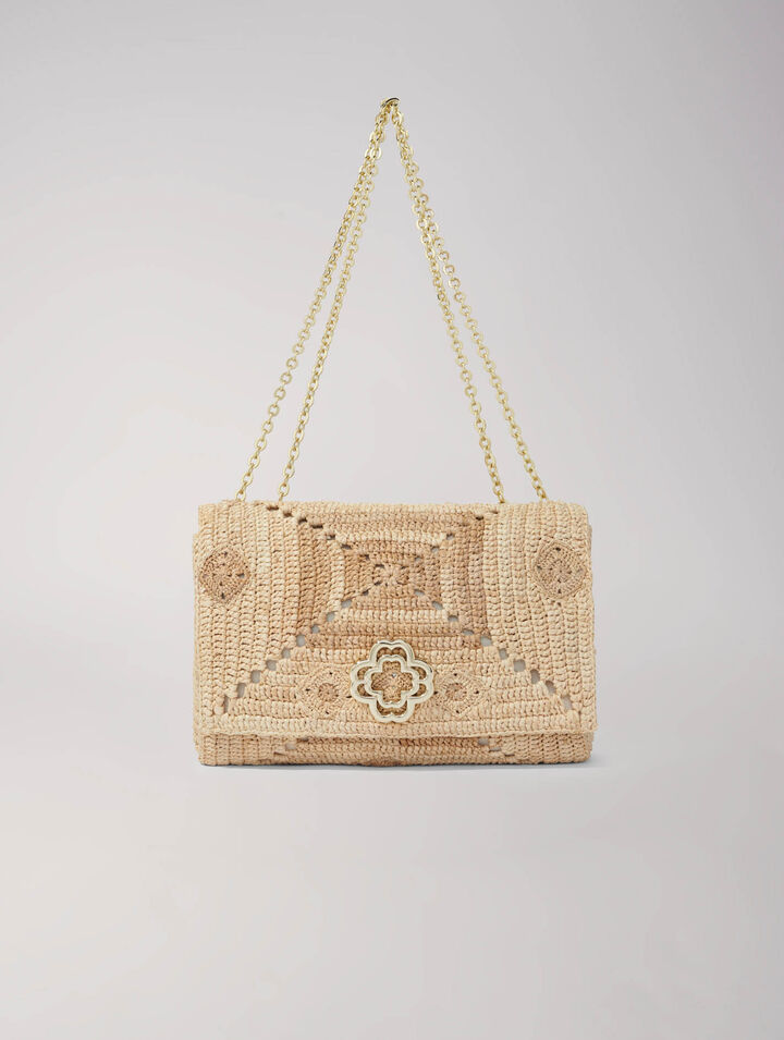 Handmade raffia clover bag