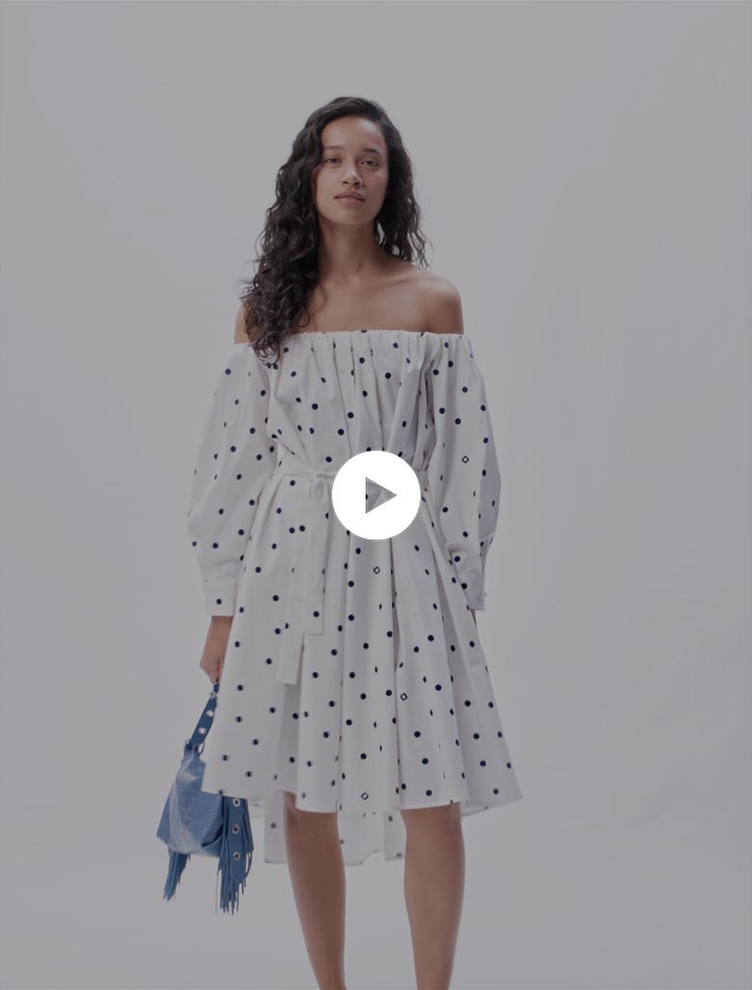 Shirt dress with bardot neckline 