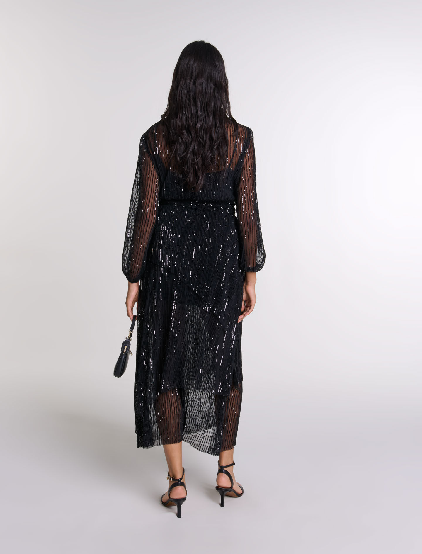 Sequin maxi dress Black / Gray For Women | Maje