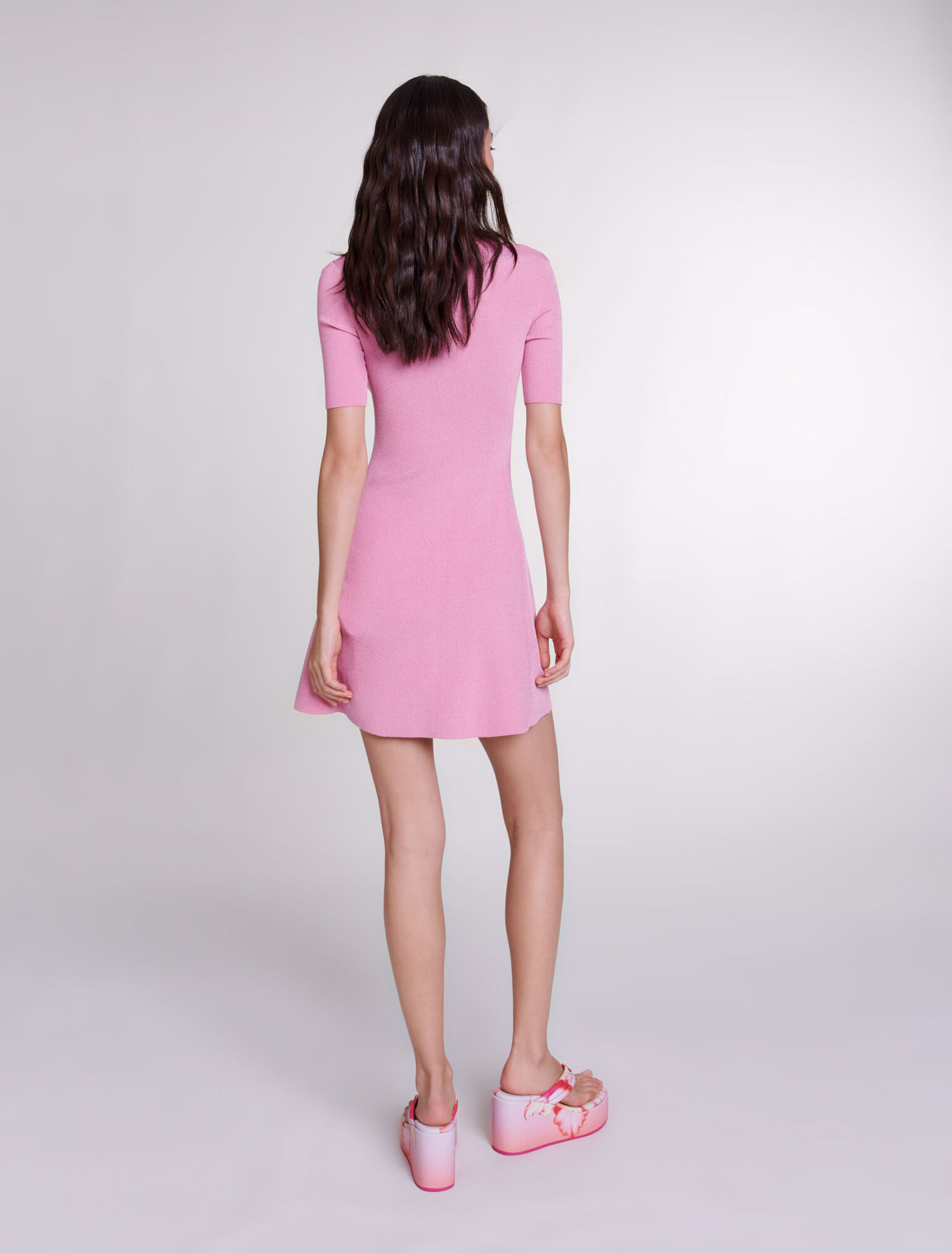 Sparkly ribbed knit dress