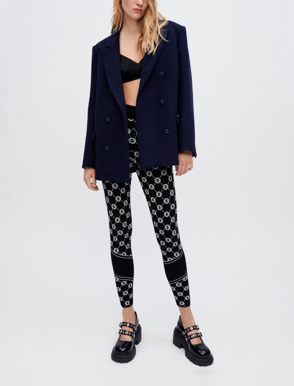 Oversized wool coat Blue For Women Maje