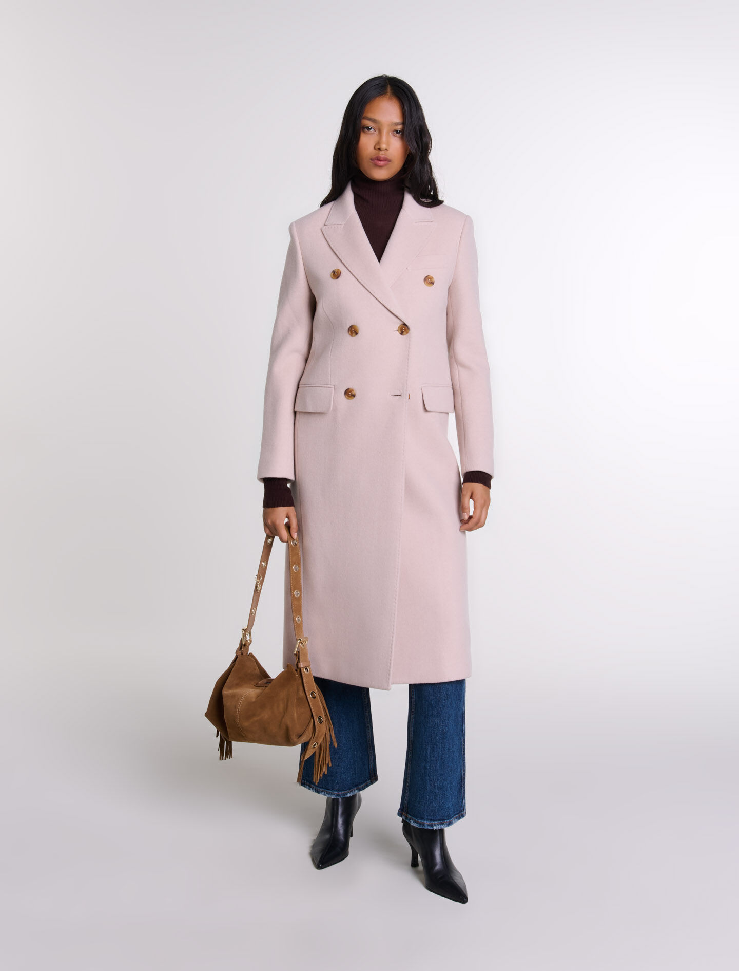 Long lined coat White For Women Maje