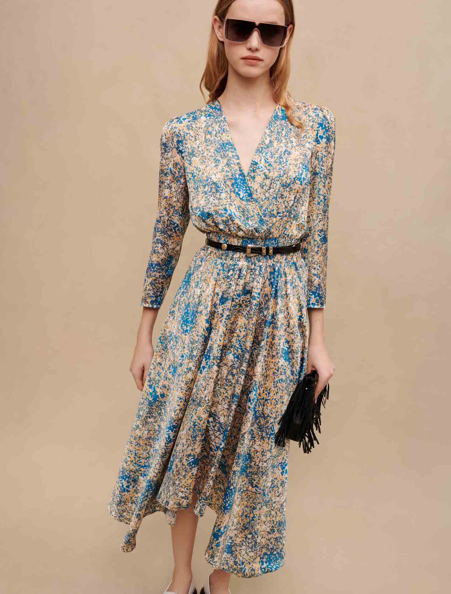 Asymmetric animal-print dress