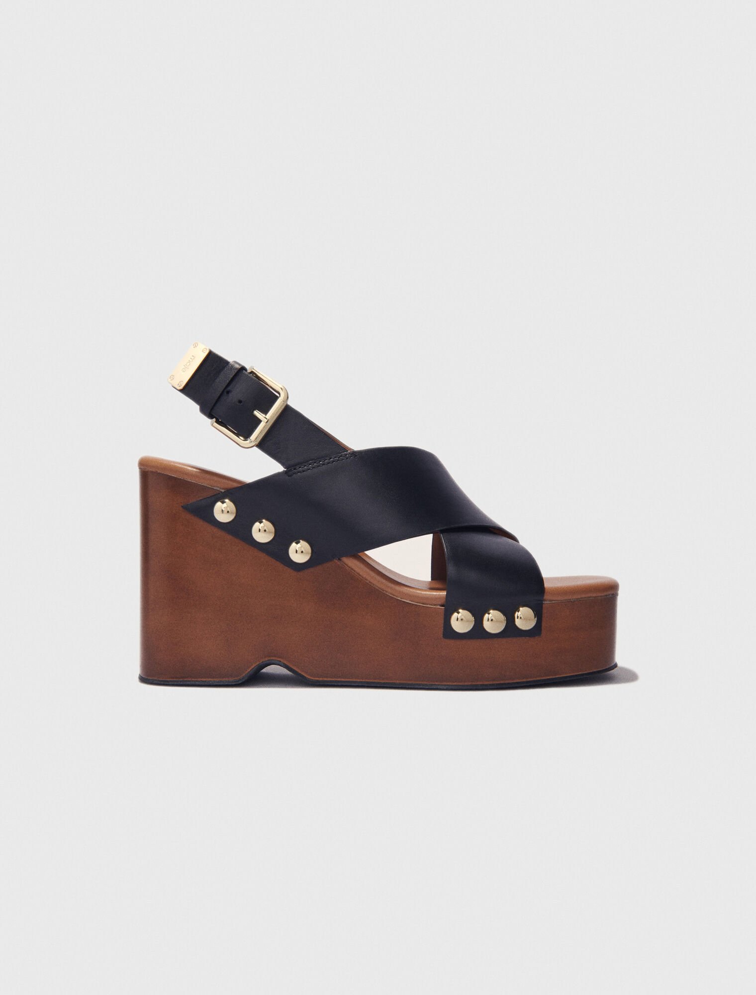Leather platform sandals