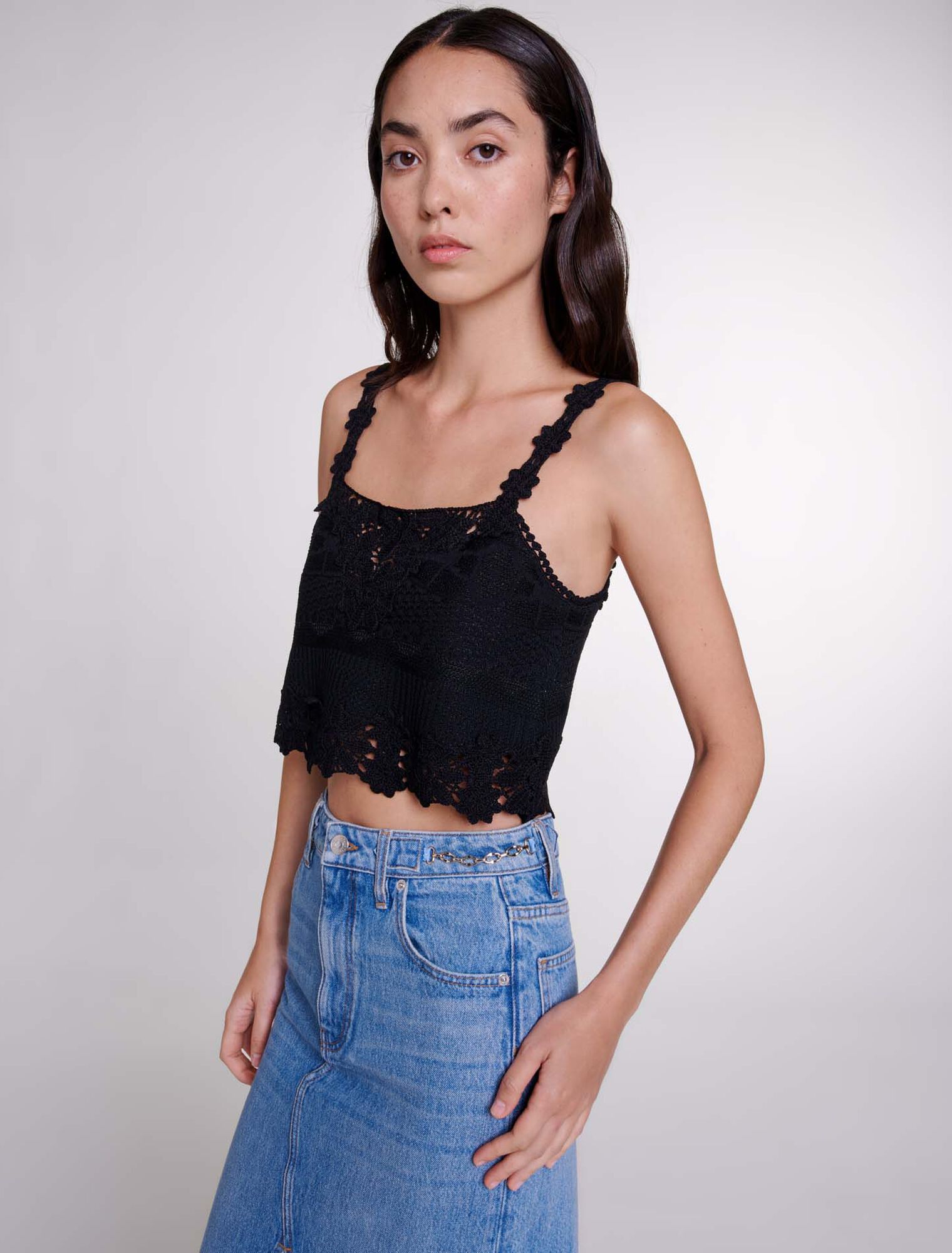 Guipure crop top