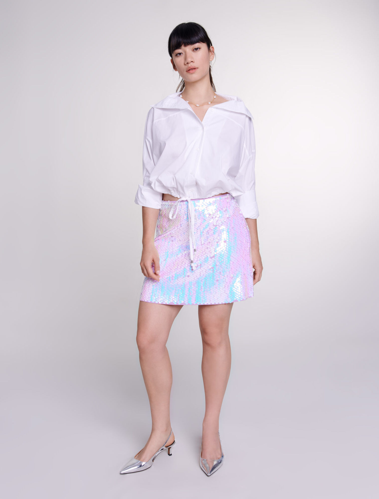 Sequin knit skirt