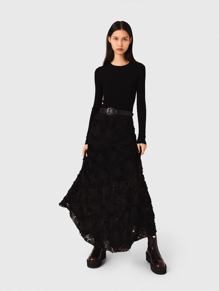 Long embroidered skirt