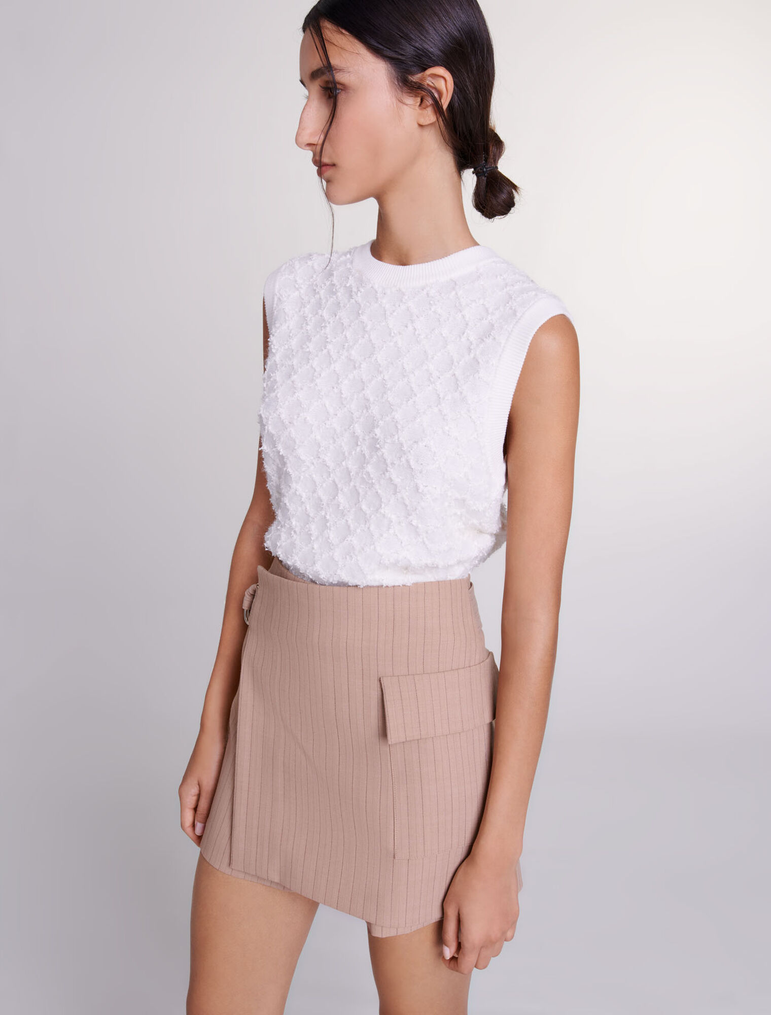 Striped layered effect shorts