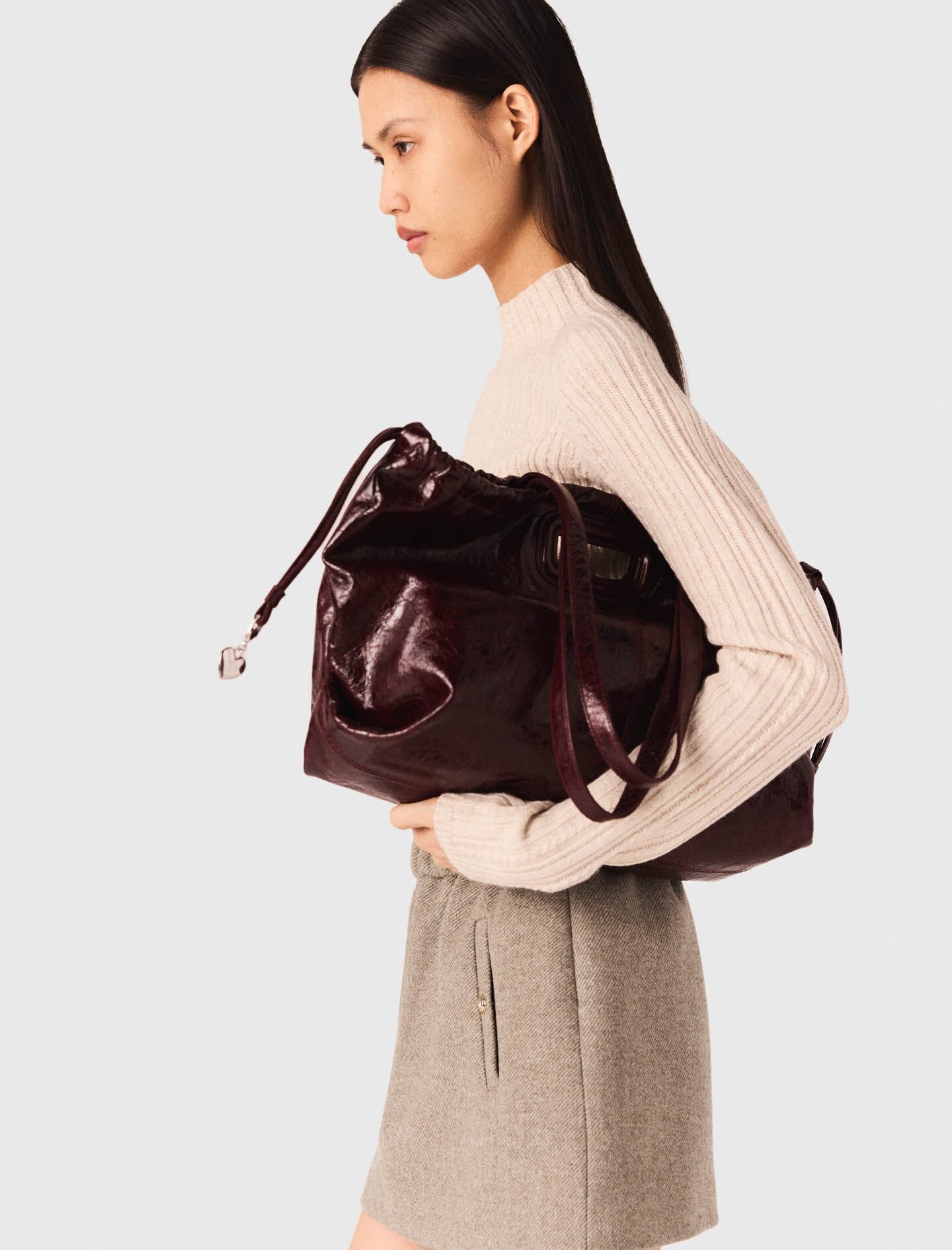 Cable-knit crop sweater Natural For Women | Maje