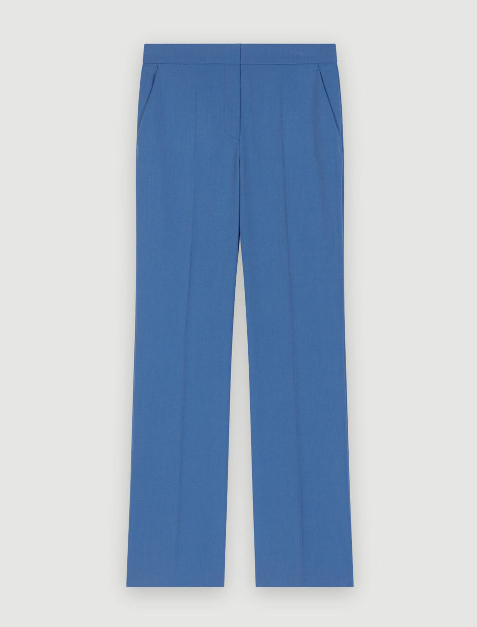 Blue straight-cut tailored trousers