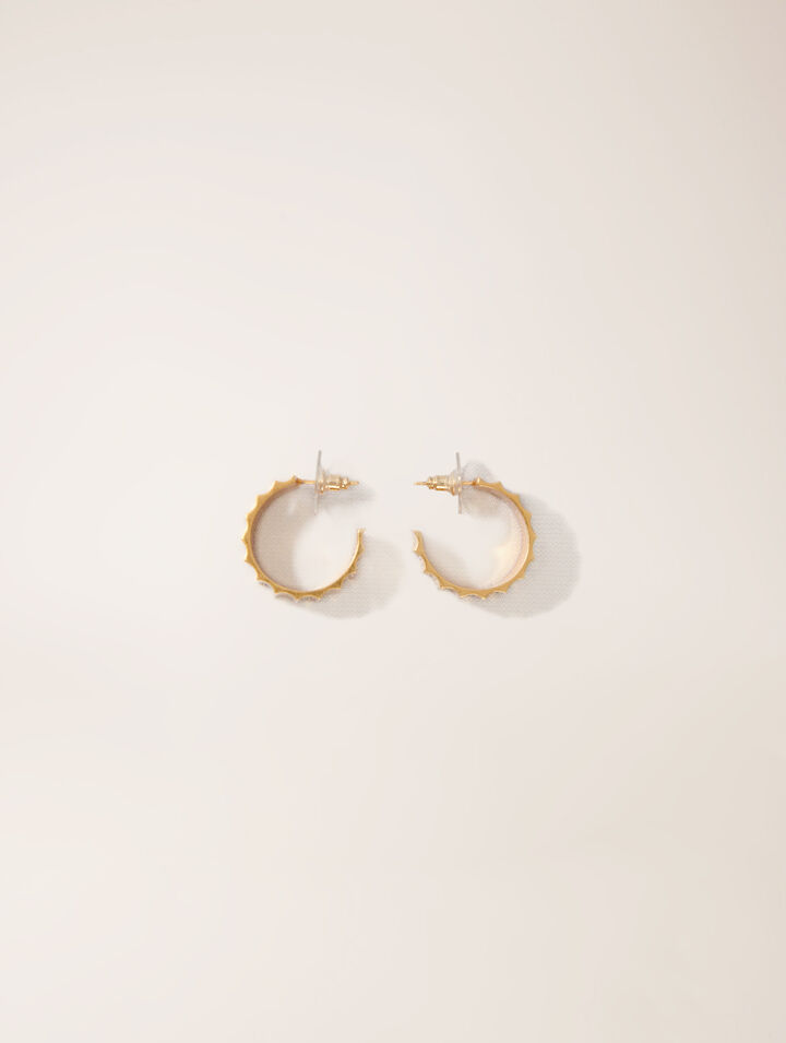 Tapered gold mini hoop earrings