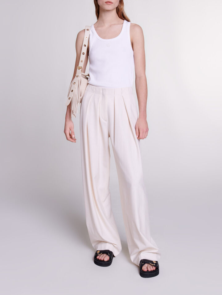 Wide-leg suit trousers