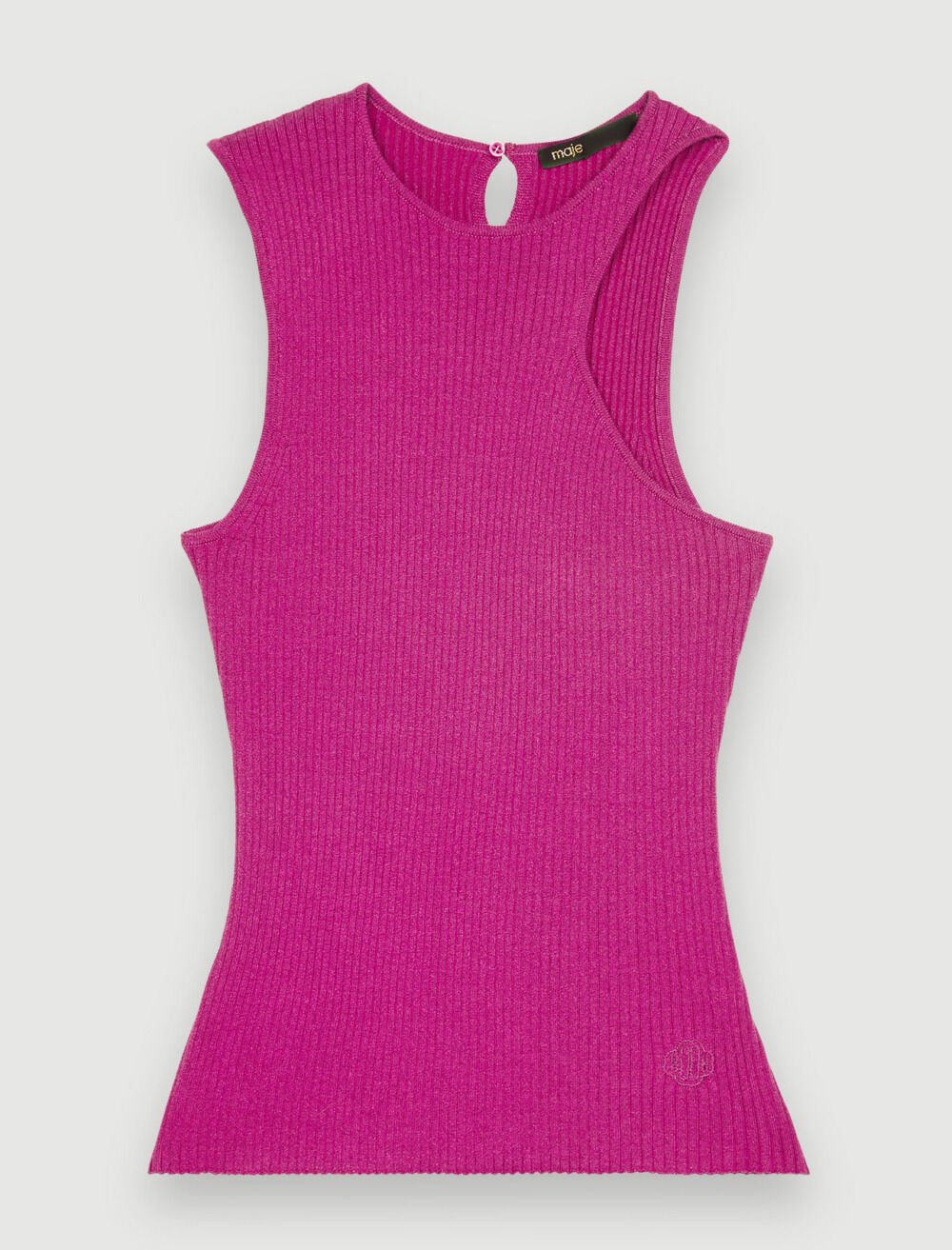 Asymmetrical knitted tank top Pink For Women | Maje
