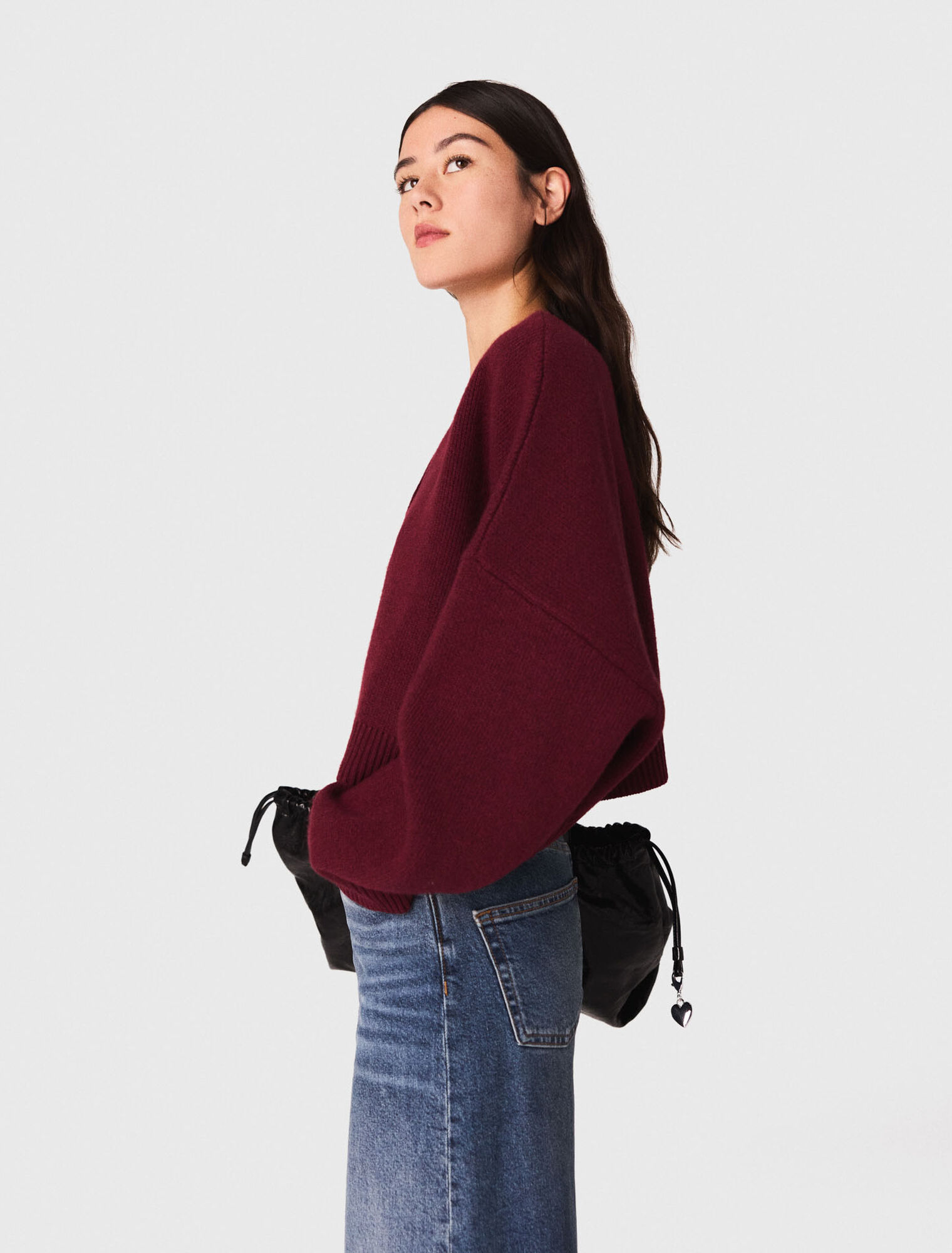 Cropped wool-blend cardigan