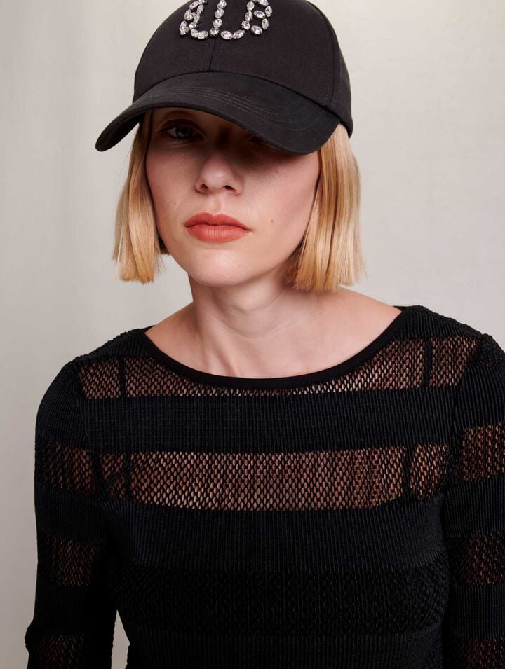 Short openwork knit dress