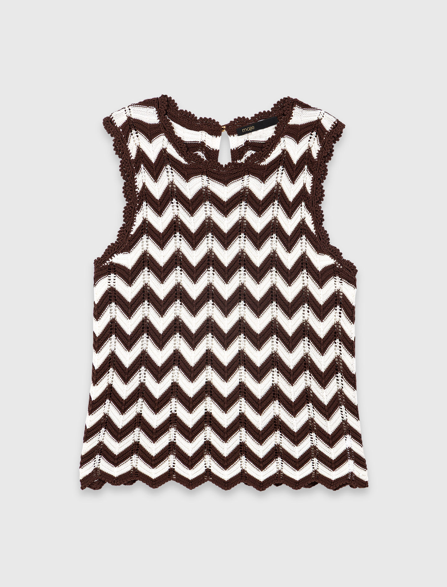 Zigzag crochet top Brown For Women | Maje