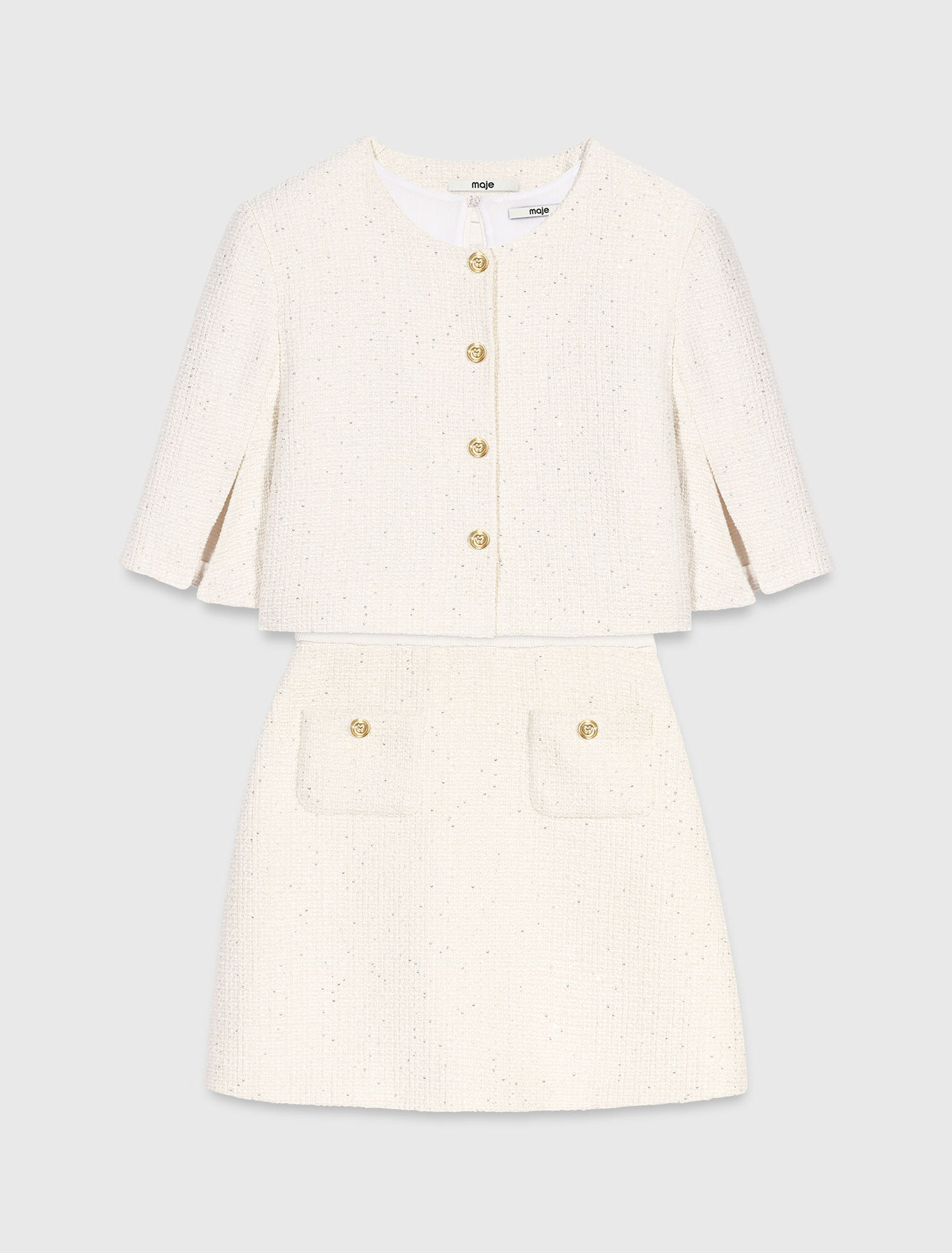 2-in-1 tweed dress