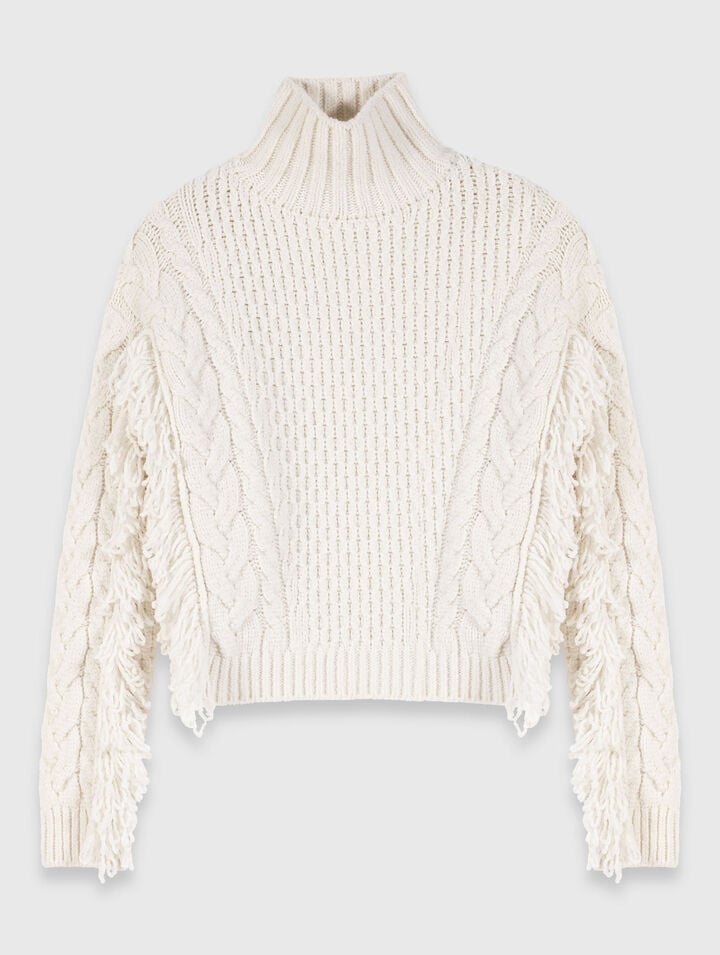 Wool-blend jumper with fringes Wool-blend jumper with fringes
